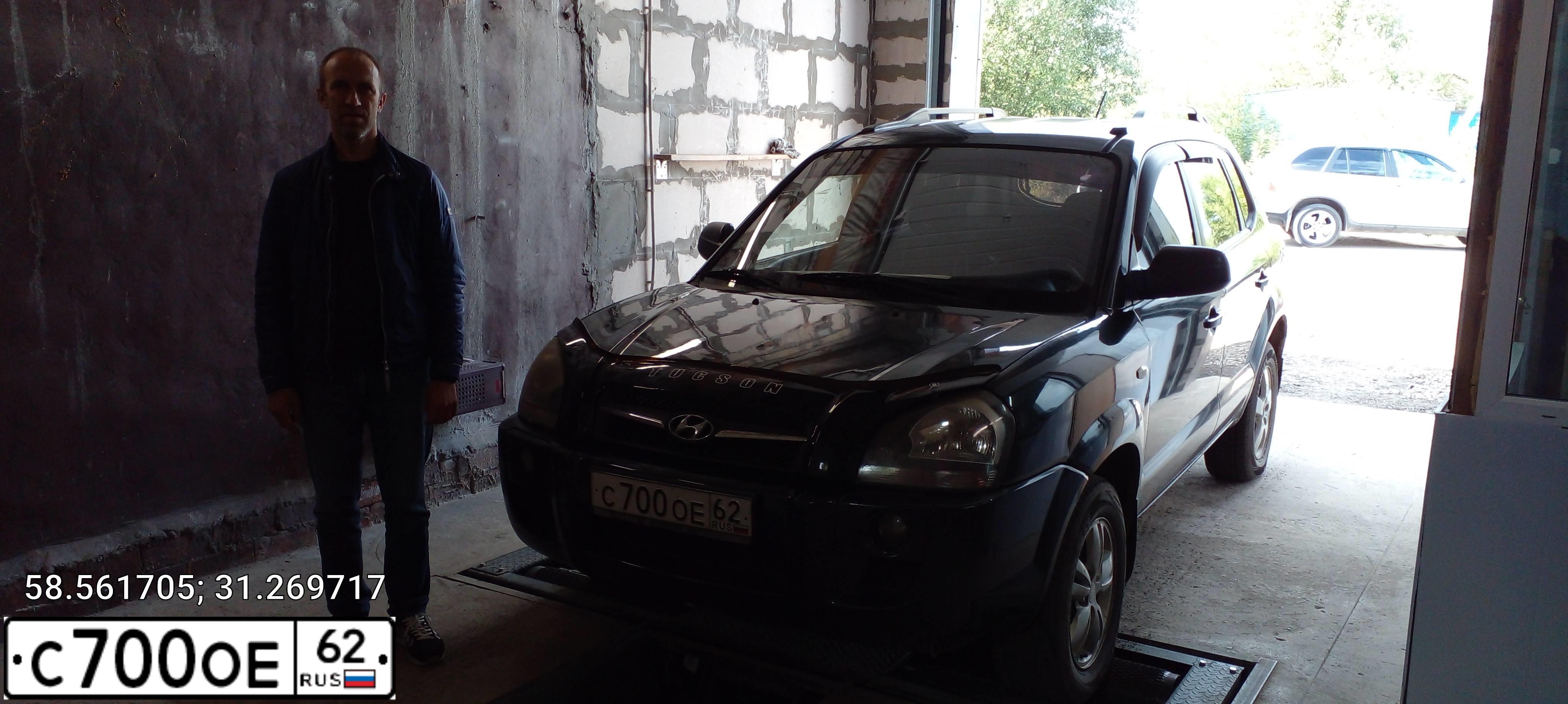 Фото автомобиля HYUNDAI TUCSON, 2008 — госномер С700ОЕ62. Цвет: Темно-зеленый