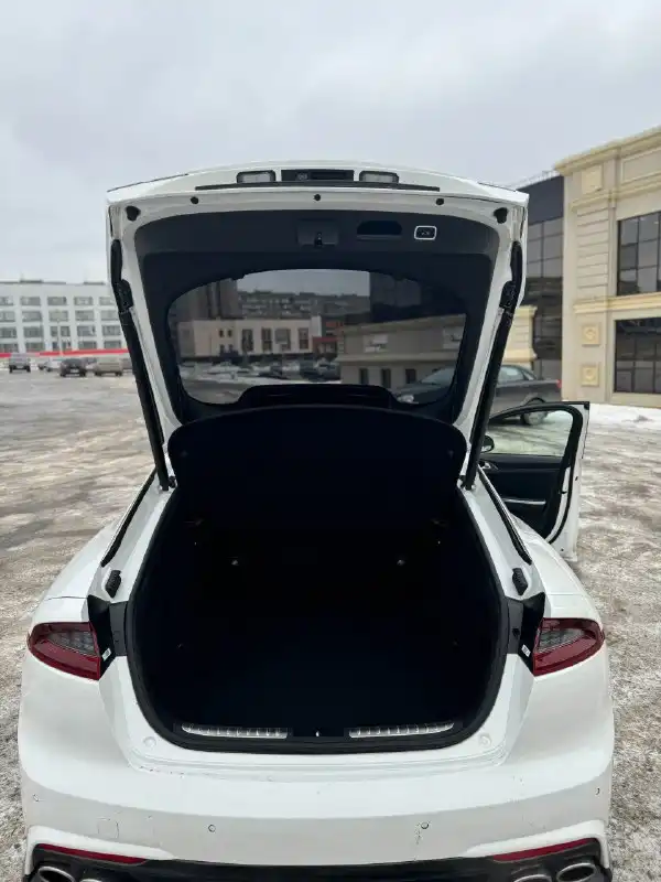 Фото автомобиля KIA STINGER, 2019 — госномер А095ХХ702. Цвет: Белый