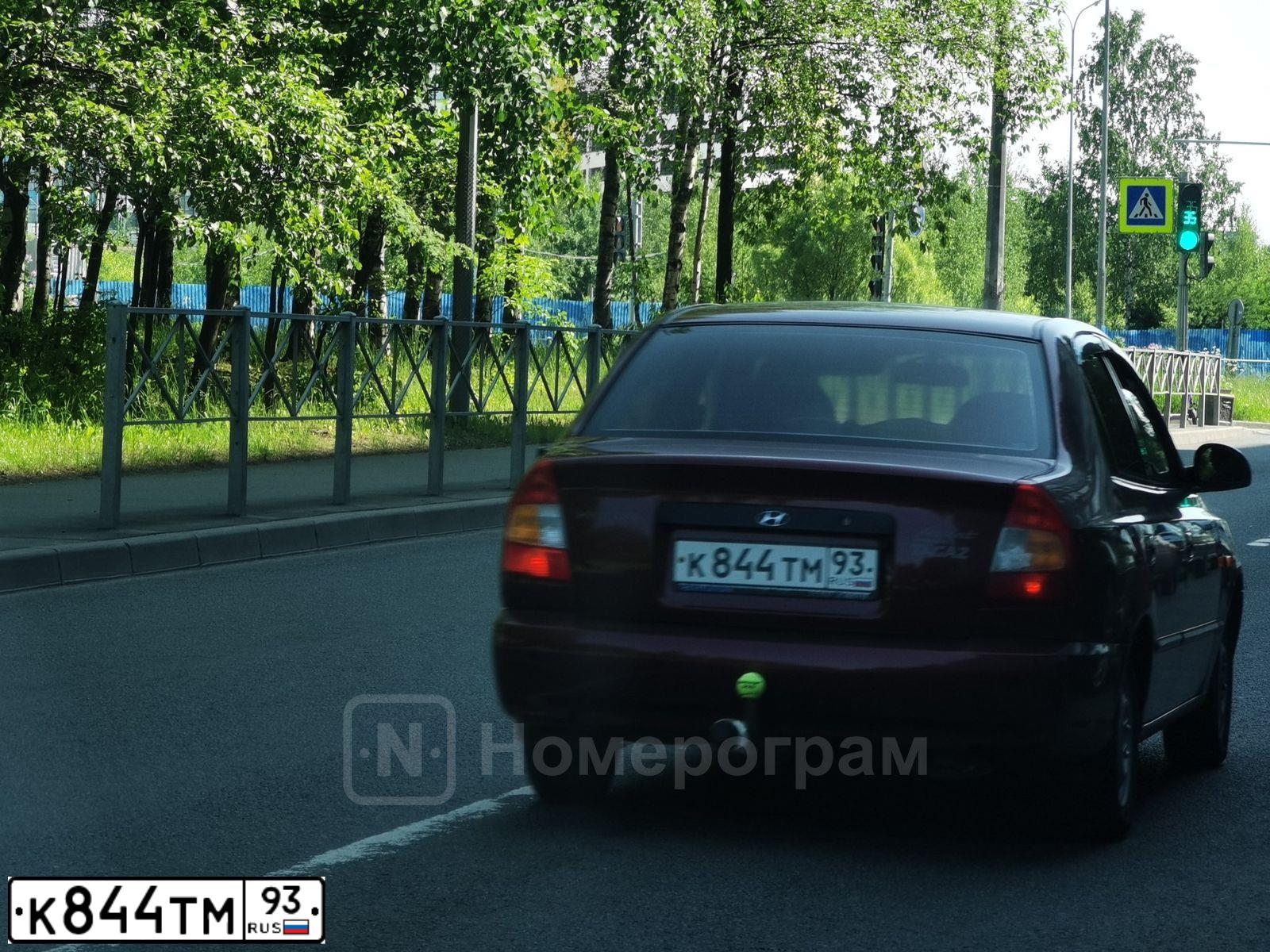 Фото автомобиля TAGAZ ACCENT, 2010 — госномер К844ТМ93. Цвет: Красный
