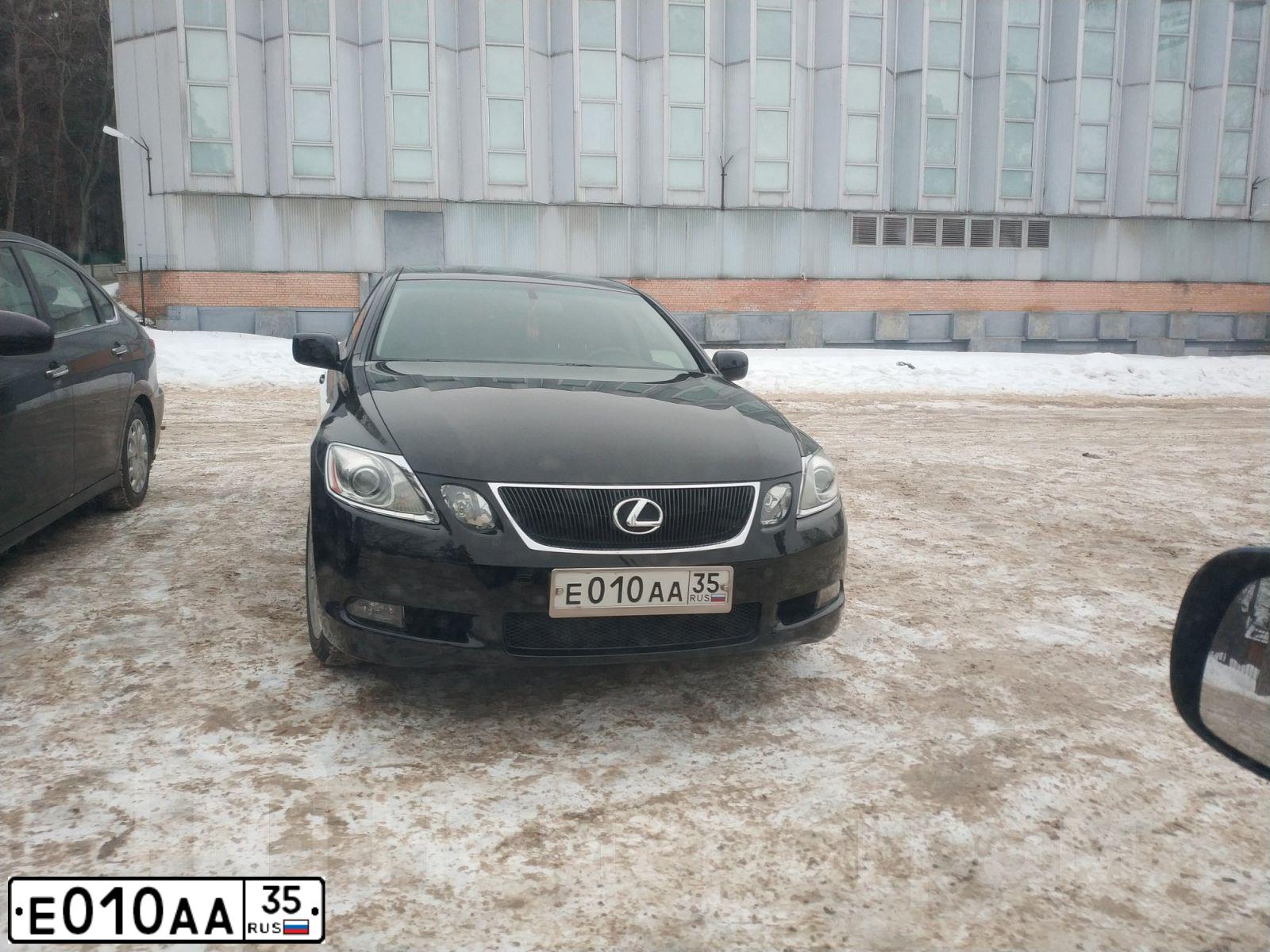 Фото автомобиля LEXUS GS, 2007 — госномер Е010АА35. Цвет: ЧЕРНЫЙ