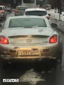 Фото автомобиля LEXUS SC, 2002 — госномер Х597ХР99. Цвет: СЕРЫЙ СВЕТЛЫЙ
