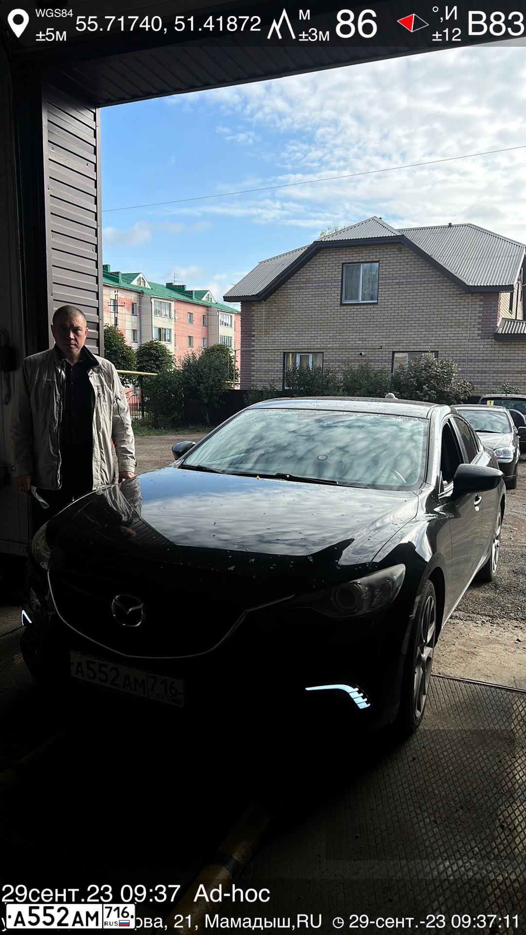 Фото автомобиля MAZDA 6, 2013 — госномер Е003ХМ21. Цвет: ЧЕРНЫЙ