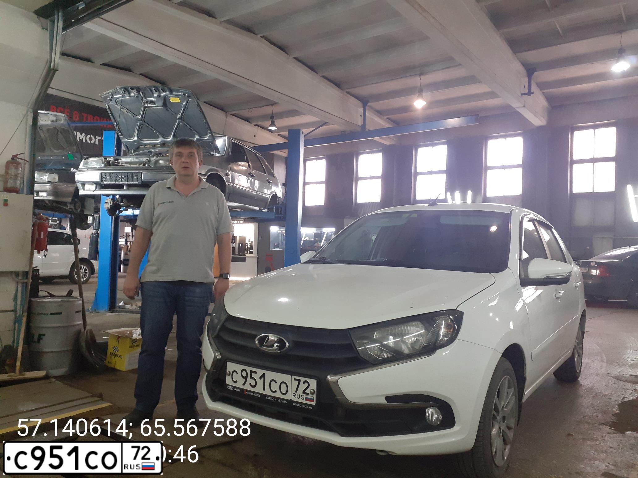 Фото автомобиля LADA 2191 GRANTA, 2018 — госномер С951СО72. Цвет: БЕЛЫЙ