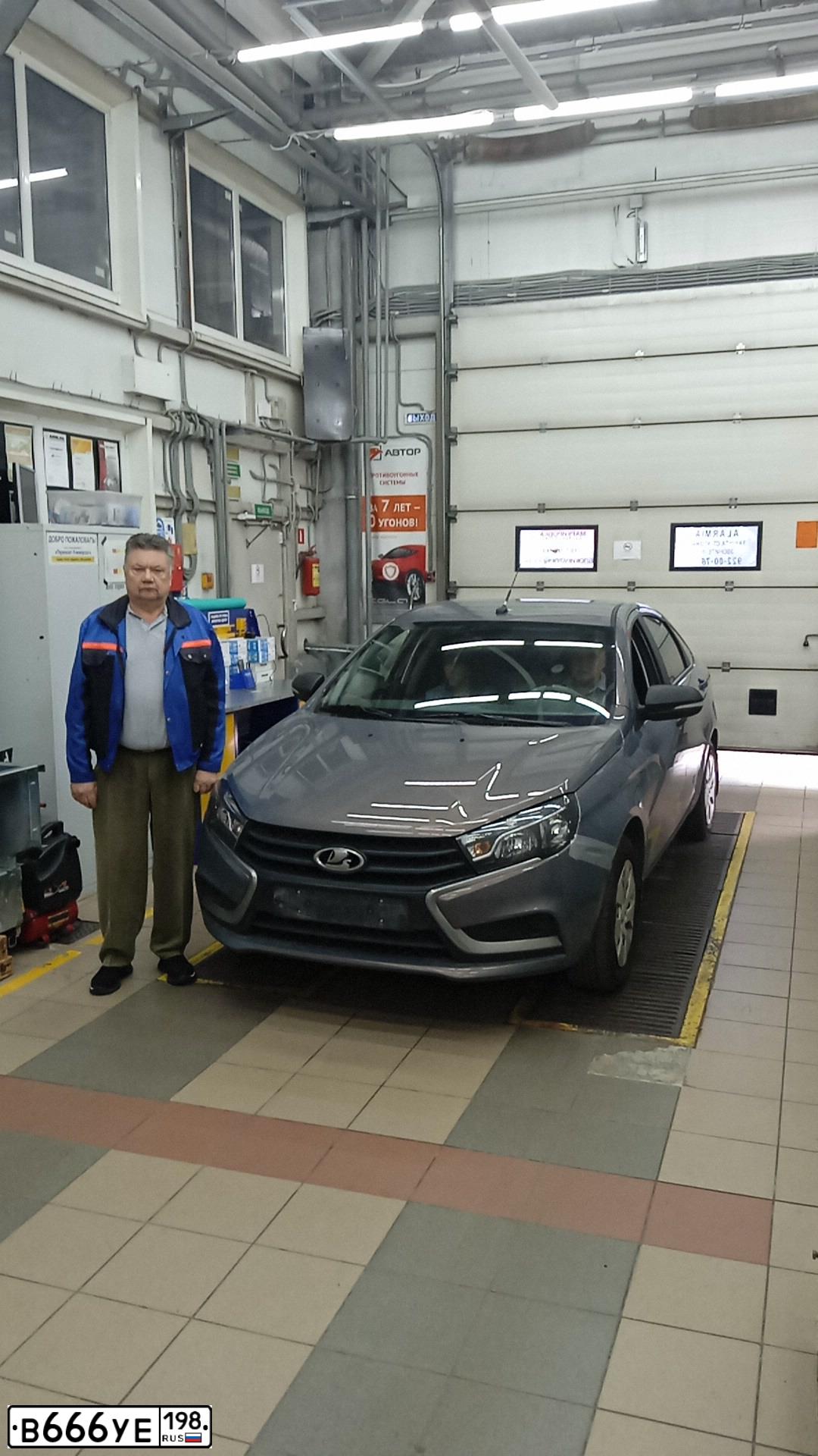 Фото автомобиля LADA VESTA, 2019 — госномер В666УЕ198. Цвет: СЕРО-ГОЛУБОЙ