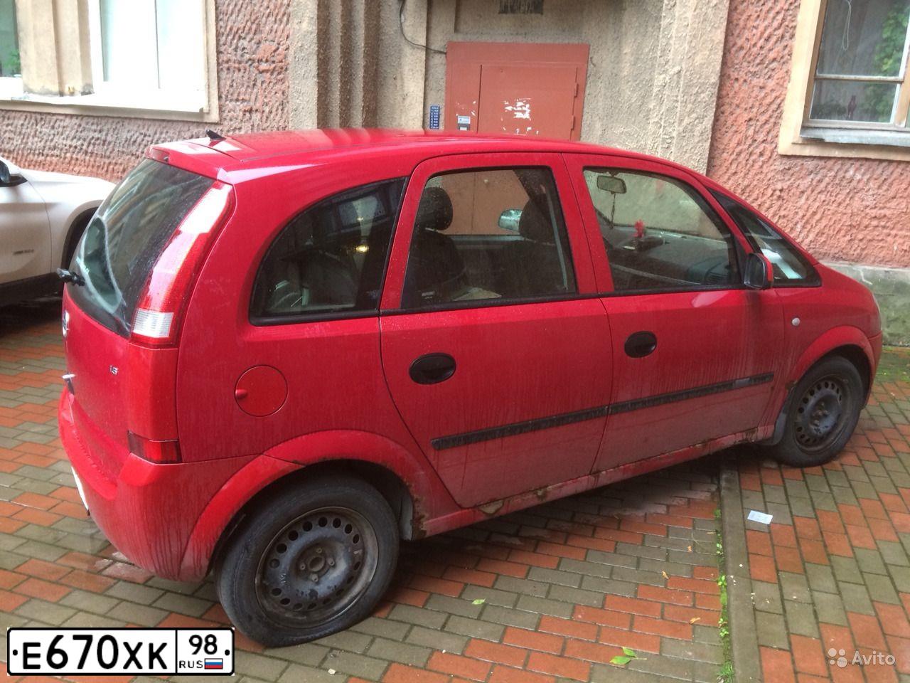 Фото автомобиля OPEL MERIVA, 2005 — госномер Е670ХК98. Цвет: КРАСНЫЙ