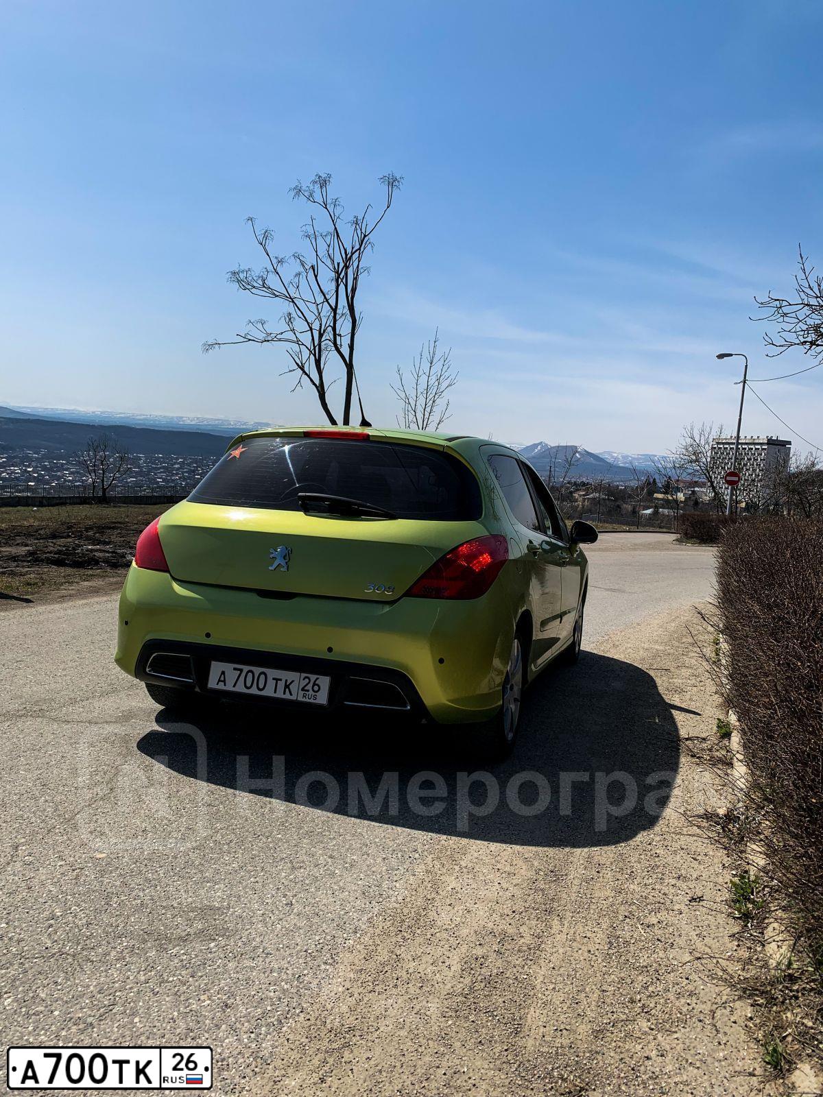 Фото автомобиля PEUGEOT T 308, 2008 — госномер А700ТК26. Цвет: ЖЁЛТЫЙ