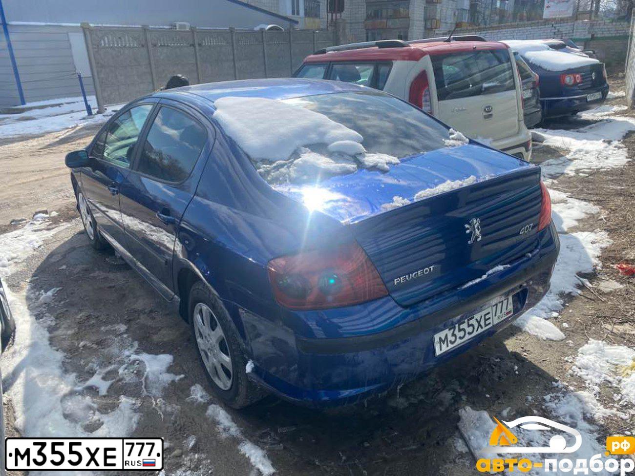 Фото автомобиля PEUGEOT 407, 2008 — госномер М355ХЕ777. Цвет: СИНИЙ