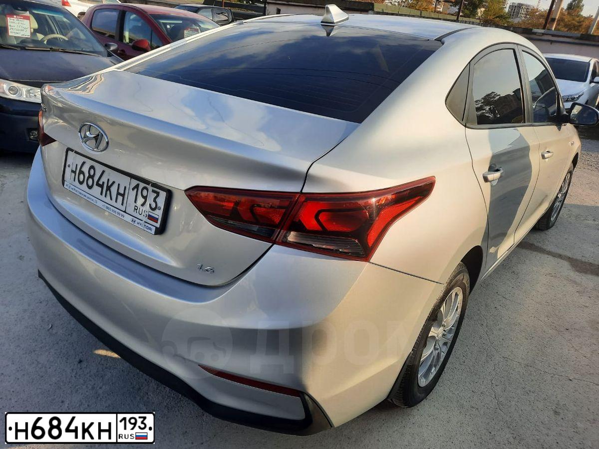 Фото автомобиля HYUNDAI SOLARIS, 2017 — госномер Н684КН193. Цвет: Серебристый