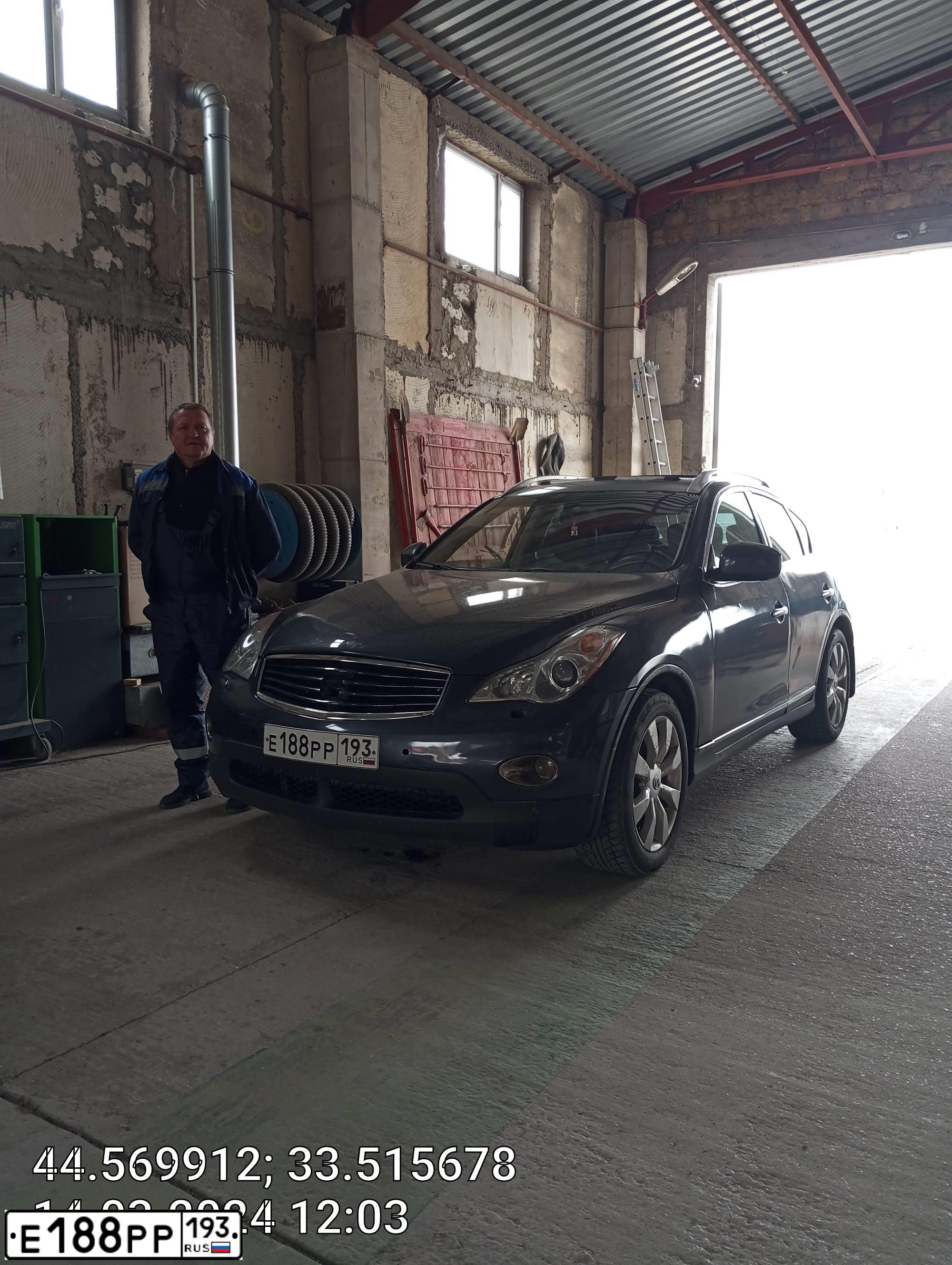 Фото автомобиля INFINITI QX50 /EX/, 2008 — госномер Е188РР193. Цвет: ТЕМНО-СЕРЫЙ