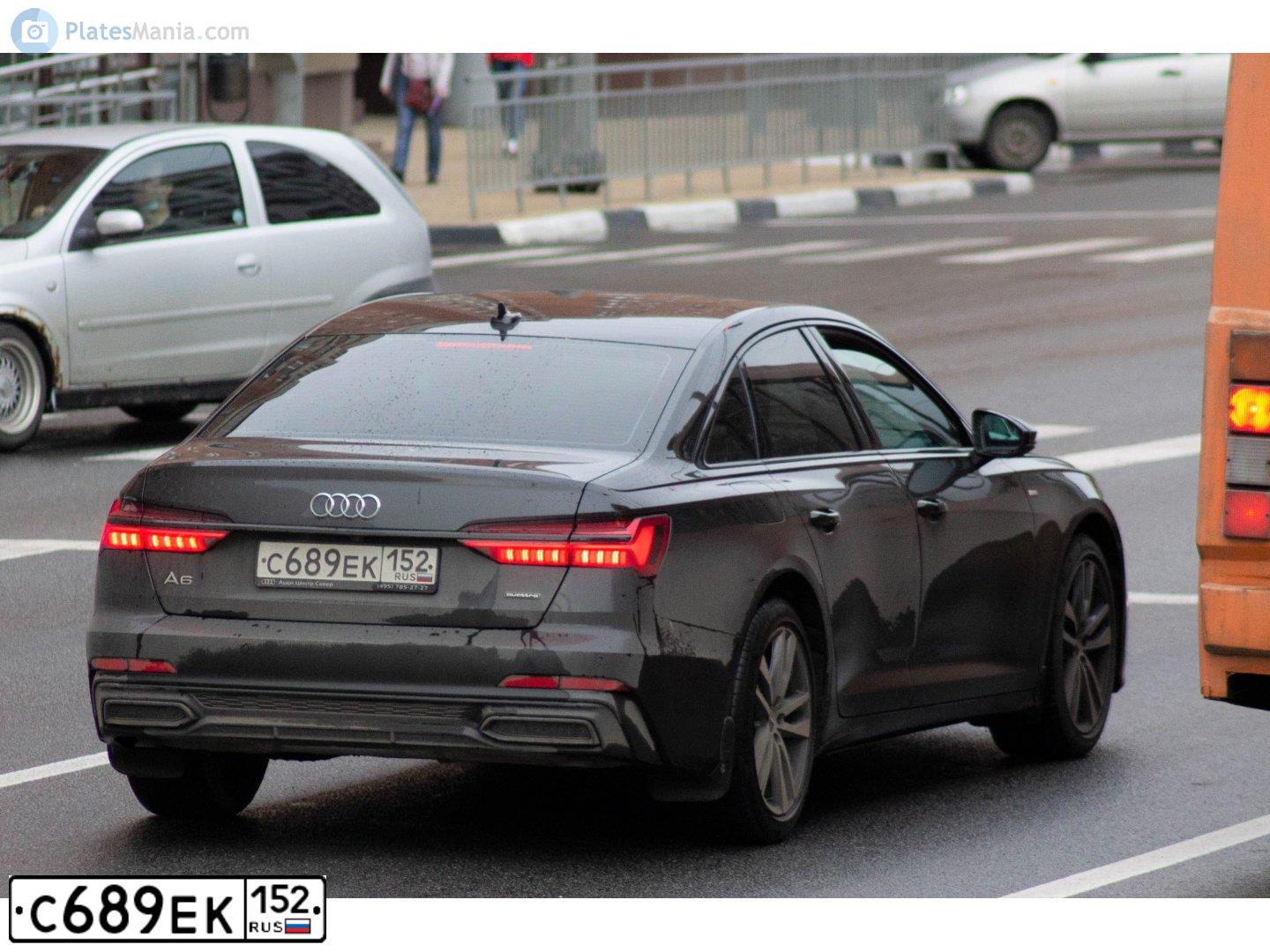 Фото автомобиля AUDI A6, 2019 — госномер С689ЕК152. Цвет: ЧЕРНО-СЕРЫЙ