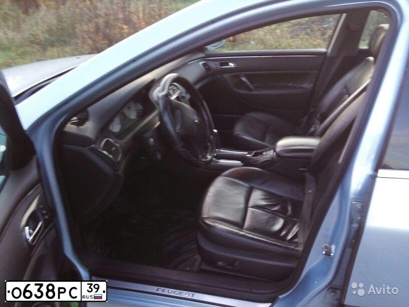 Фото автомобиля PEUGEOT 607, 2003 — госномер О638РС39. Цвет: ГОЛУБОЙ