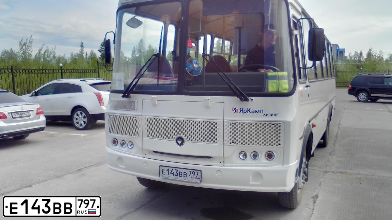 Фото автомобиля PAZ 4234, 2020 — госномер Е143ВВ797. Цвет: Белый