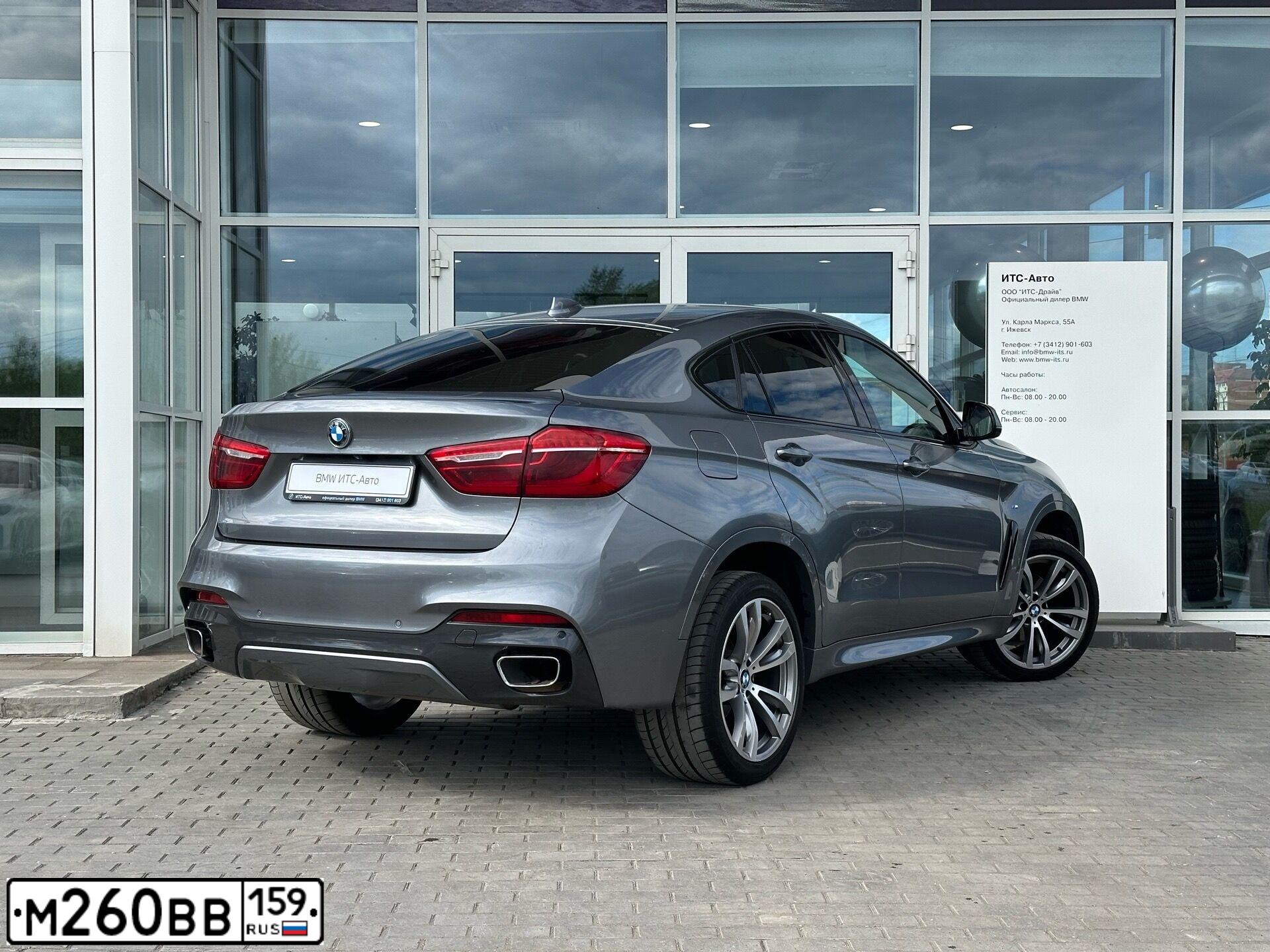 Фото автомобиля BMW X6, 2017 — госномер М260ВВ159. Цвет: Серый
