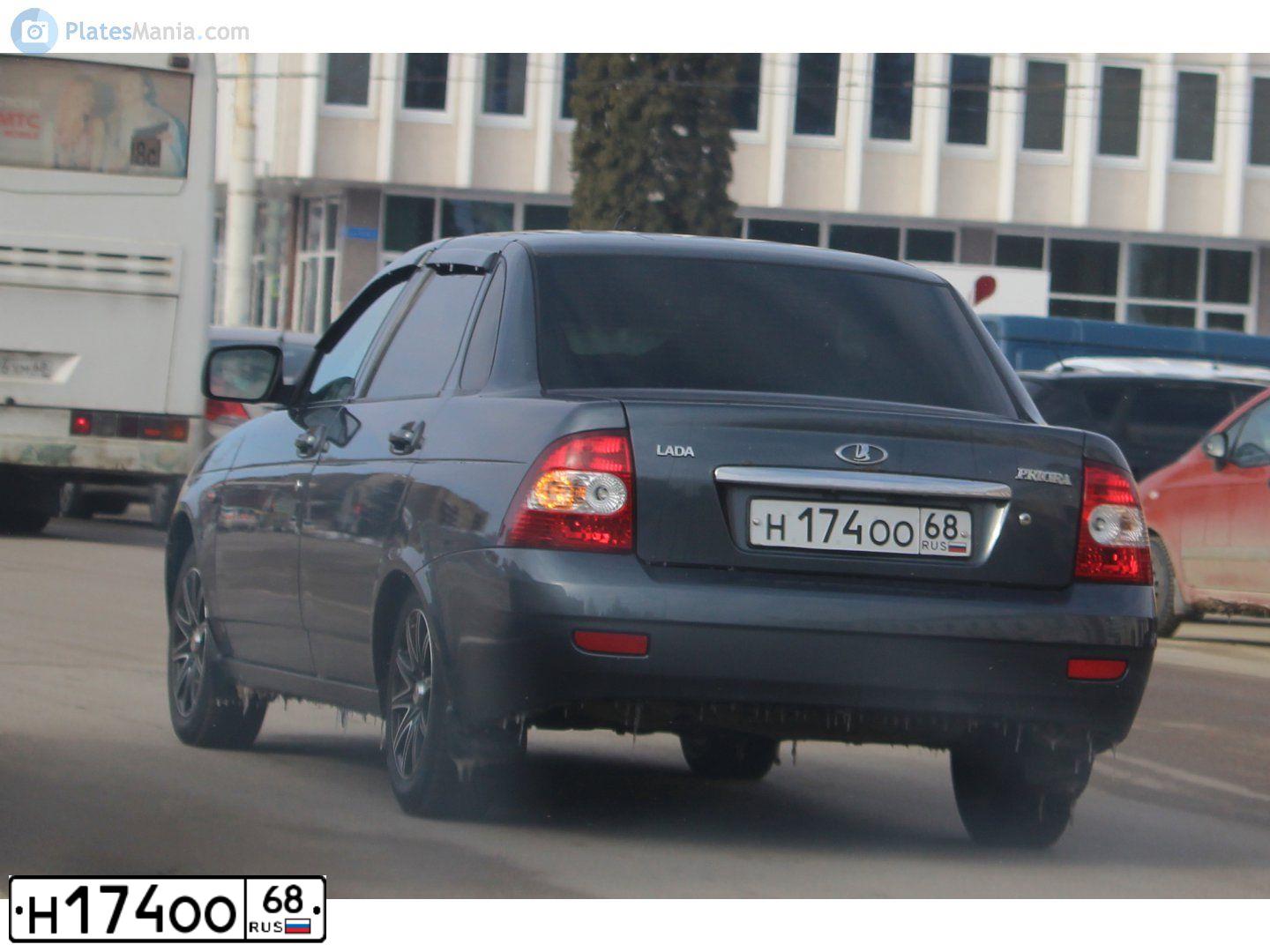 Фото автомобиля LADA 2170 PRIORA, 2013 — госномер Н174ОО68. Цвет: серебристо-темно-серый