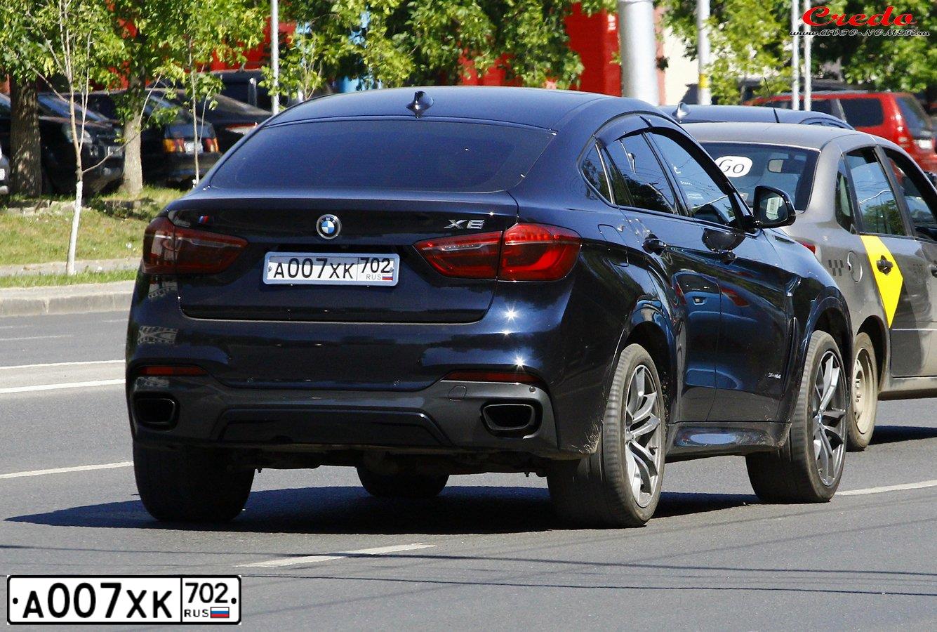 Фото автомобиля BMW X6, 2016 — госномер А007ХК702. Цвет: ЧЕРНЫЙ