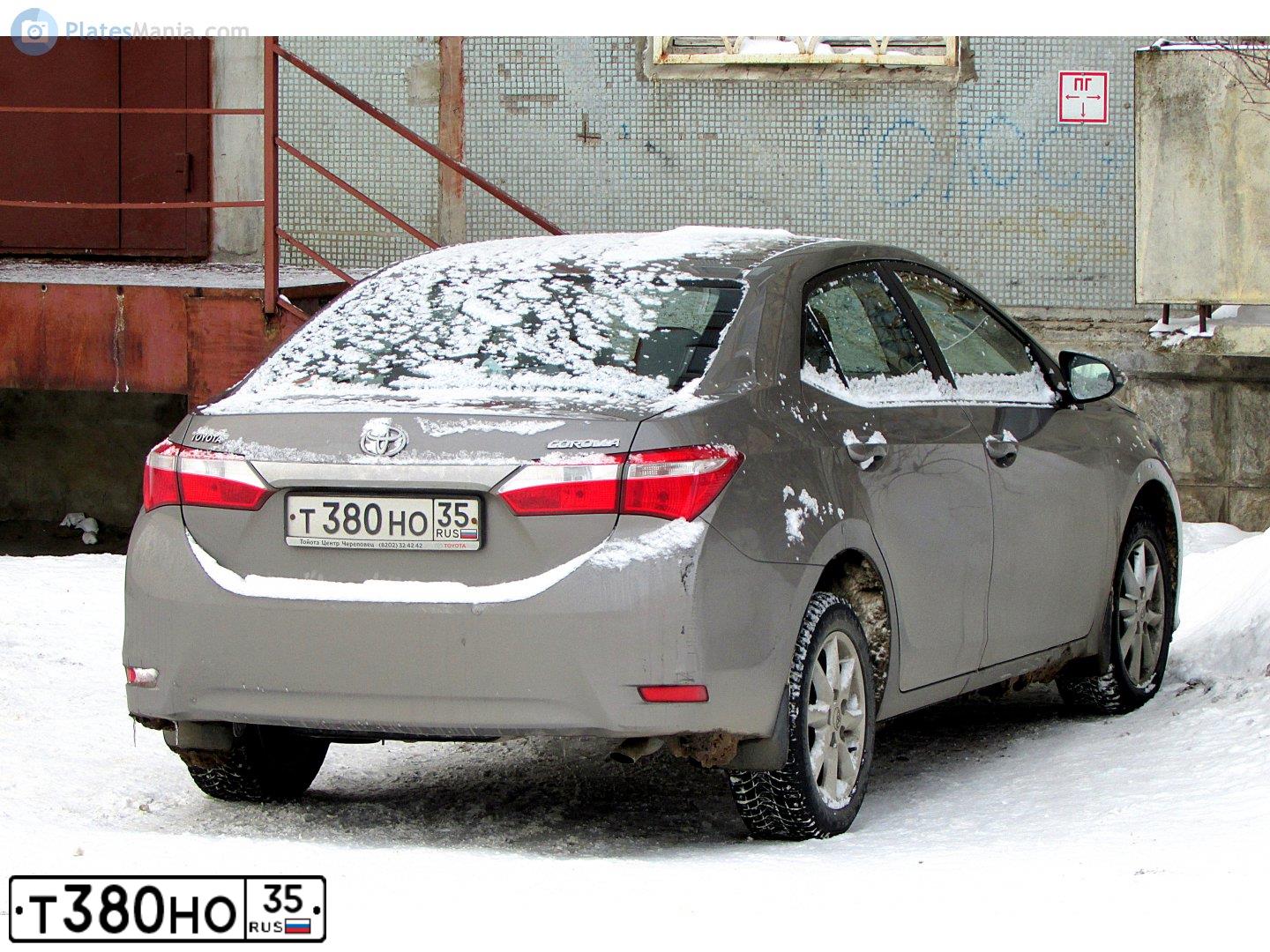 Фото автомобиля ТОЙОТА КОРОЛЛА, 2007 — госномер М034ТТ35. Цвет: ТЕМНО-СИНИЙ
