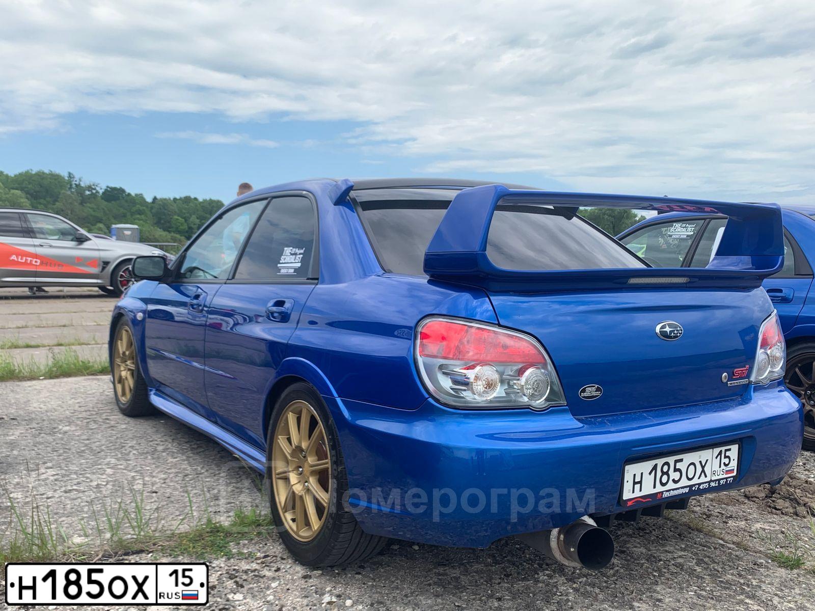 Фото автомобиля SUBARU IMPREZA, 2006 — госномер Н185ОХ15. Цвет: синий