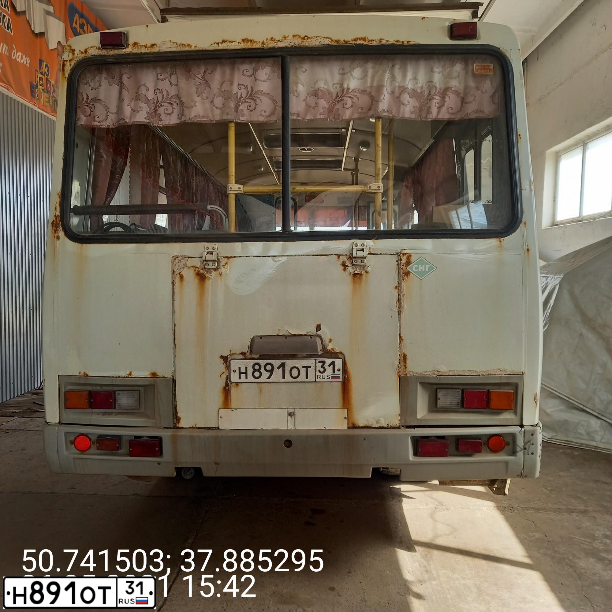 Фото автомобиля PAZ Z 3205, 2010 — госномер Н891ОТ31. Цвет: БЕЛЫЙ