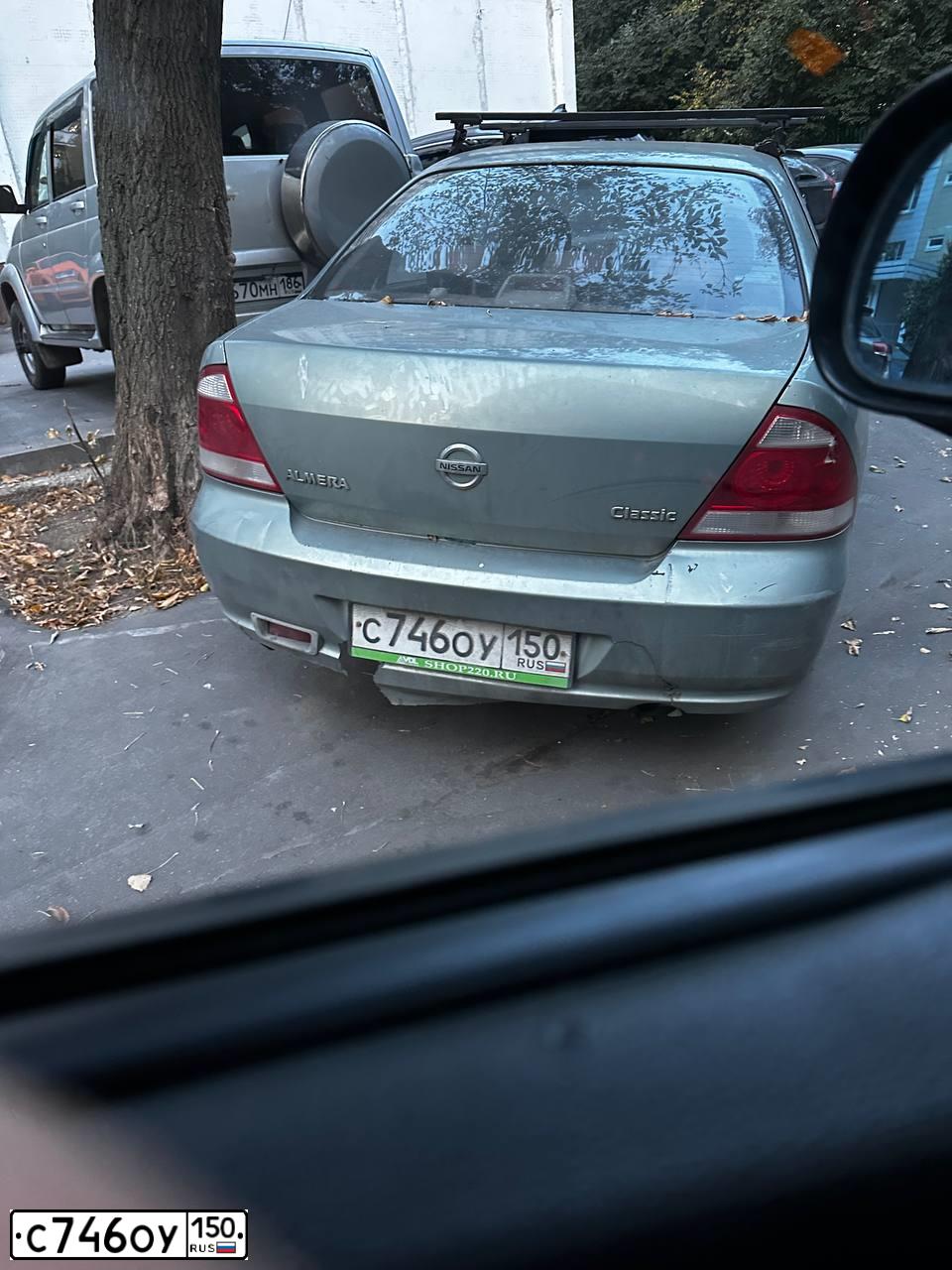 Фото автомобиля NISSAN ALMERA, 2007 — госномер С746ОУ150. Цвет: ЗЕЛЕНЫЙ СЕРЫЙ
