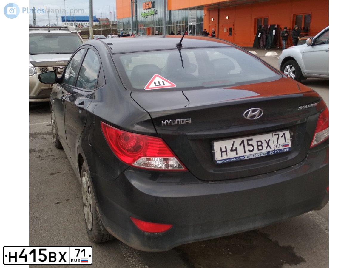 Фото автомобиля HYUNDAI SOLARIS, 2013 — госномер Р169ОС40. Цвет: ЧЕРНЫЙ