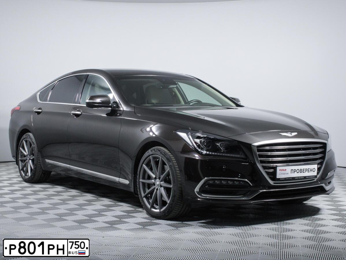 Фото автомобиля HYUNDAI GENESIS, 2017 — госномер С433ХХ790. Цвет: Коричневый