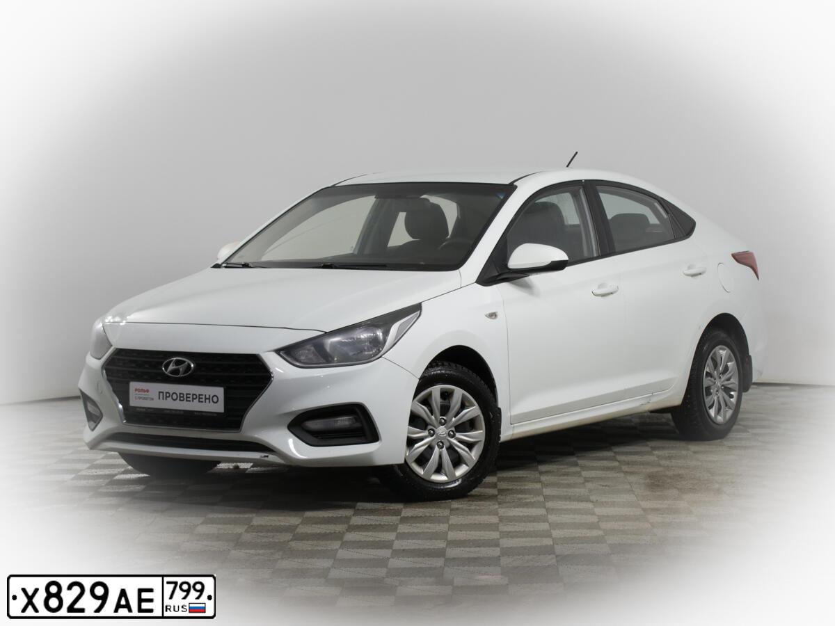 Фото автомобиля HYUNDAI SOLARIS, 2017 — госномер У723НМ62. Цвет: Белый