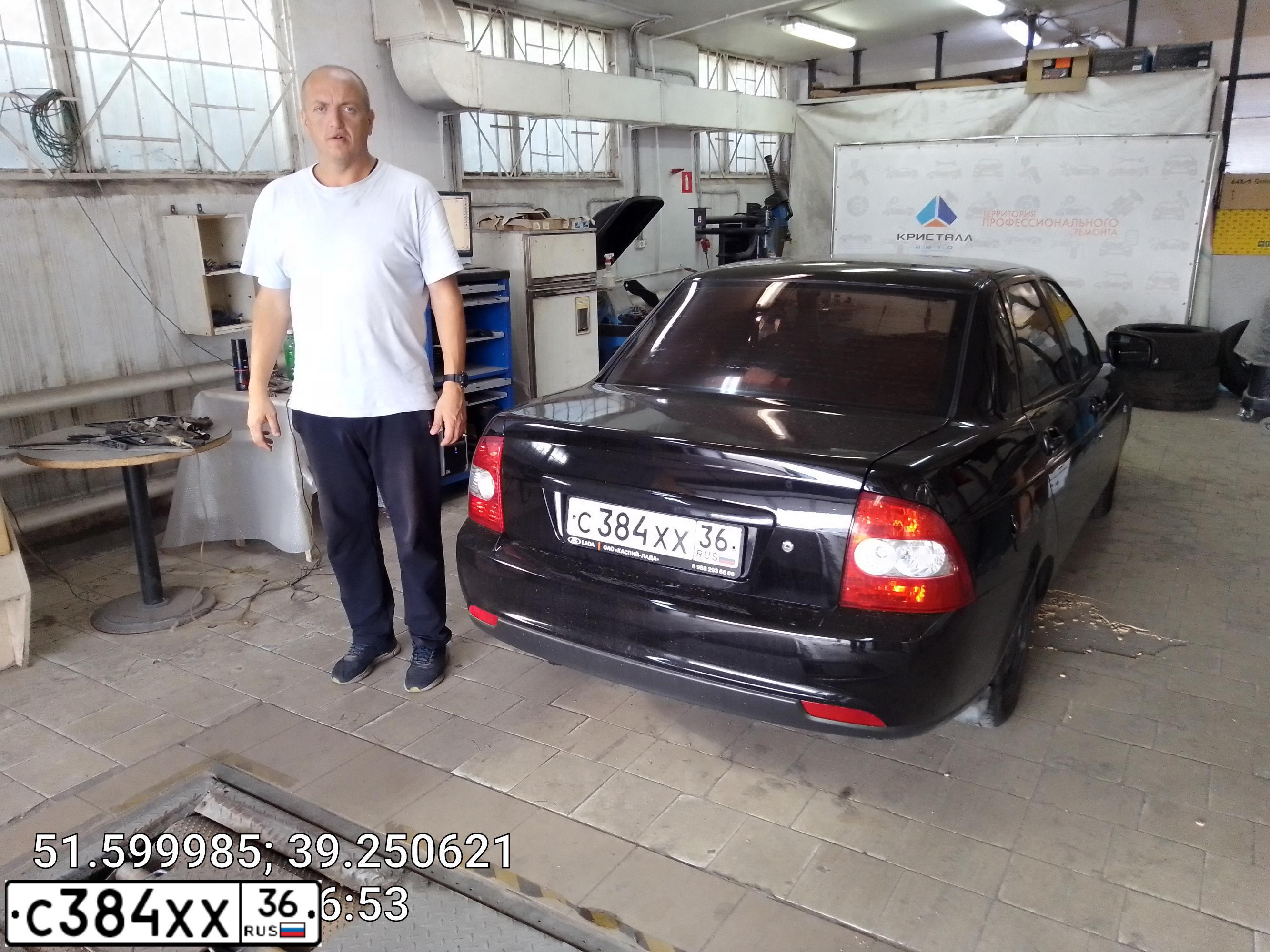 Фото автомобиля LADA 2170 PRIORA, 2007 — госномер С384ХХ36. Цвет: ЧЕРНЫЙ