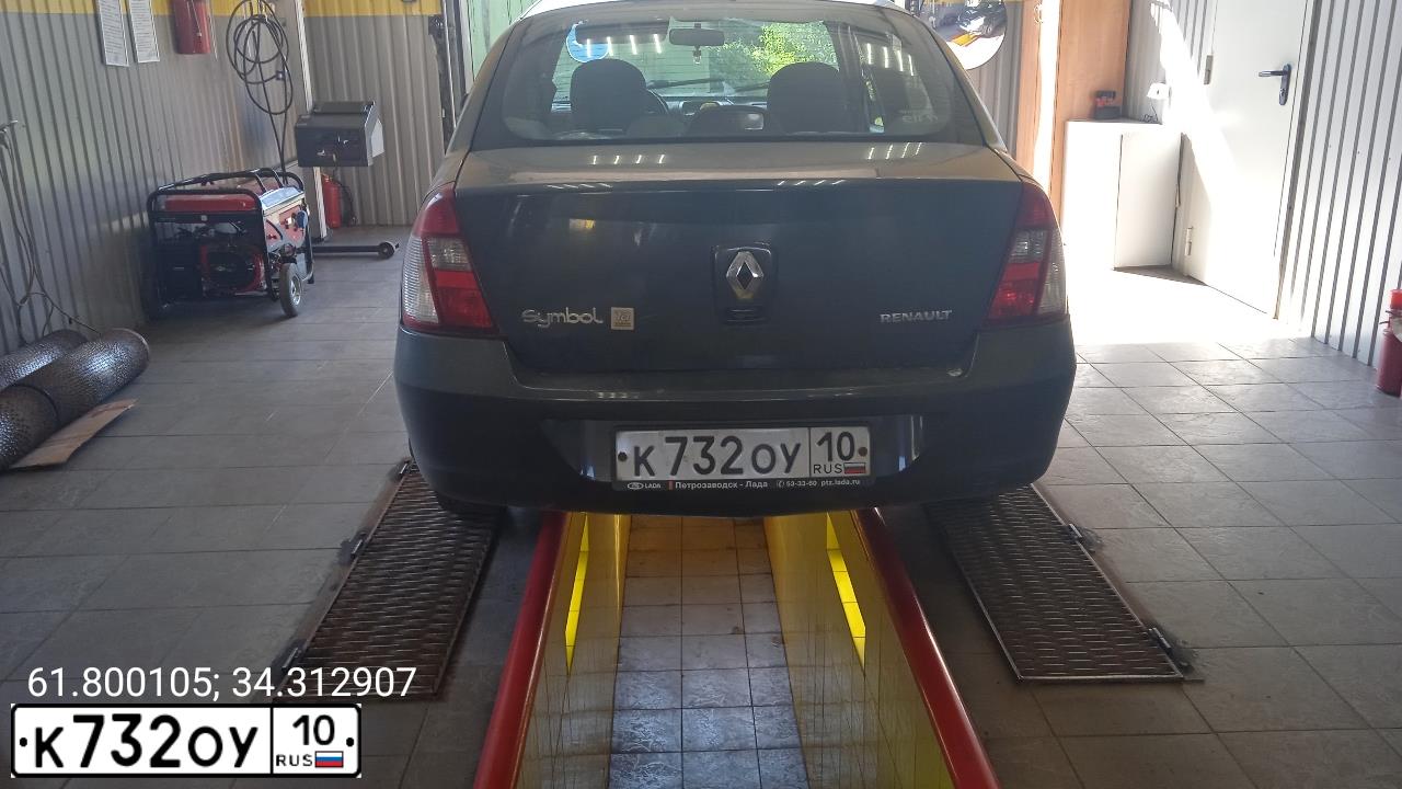 Фото автомобиля RENAULT SYMBOL, 2007 — госномер К732ОУ10. Цвет: ТЕМНО-СЕРЫЙ