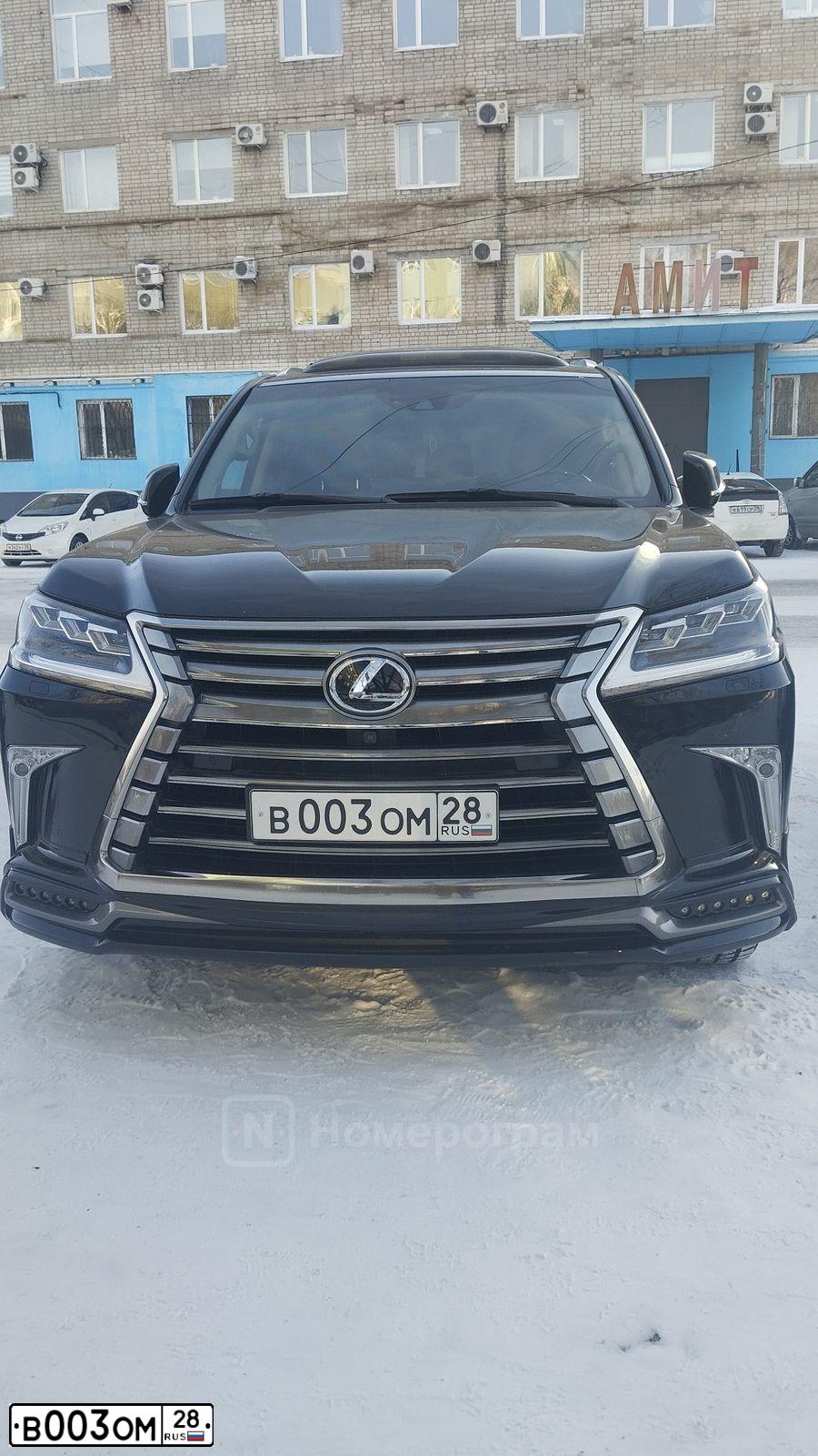 Фото автомобиля LEXUS LX, 2012 — госномер А001КХ79. Цвет: ЧЕРНЫЙ