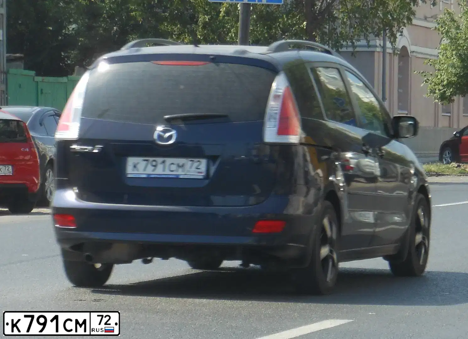 Фото автомобиля MAZDA 5, 2008 — госномер К791СМ72. Цвет: ТЕМНО-СИНИЙ