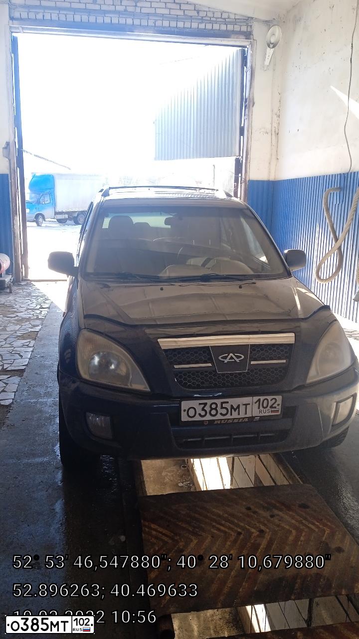 Фото автомобиля CHERY TIGGO, 2007 — госномер О385МТ102. Цвет: СИНИЙ