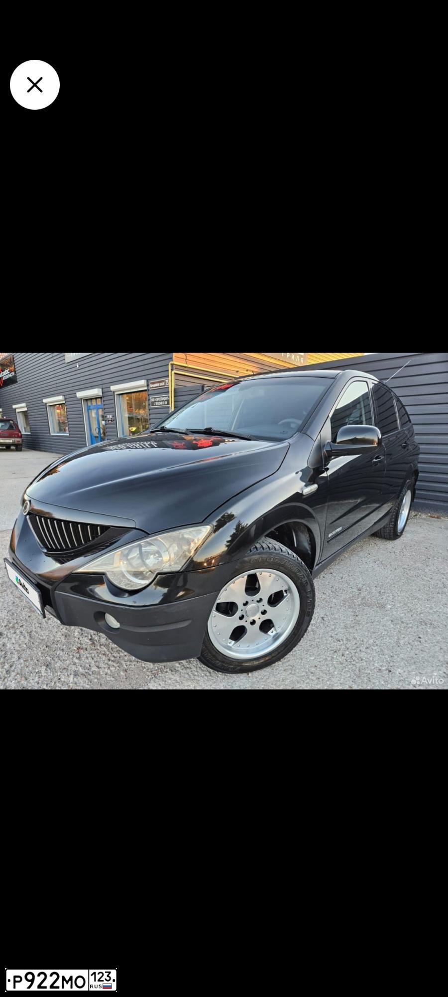 Фото автомобиля SSANGYONG MUSSO, 2008 — госномер Р922МО123. Цвет: ЧЕРНЫЙ