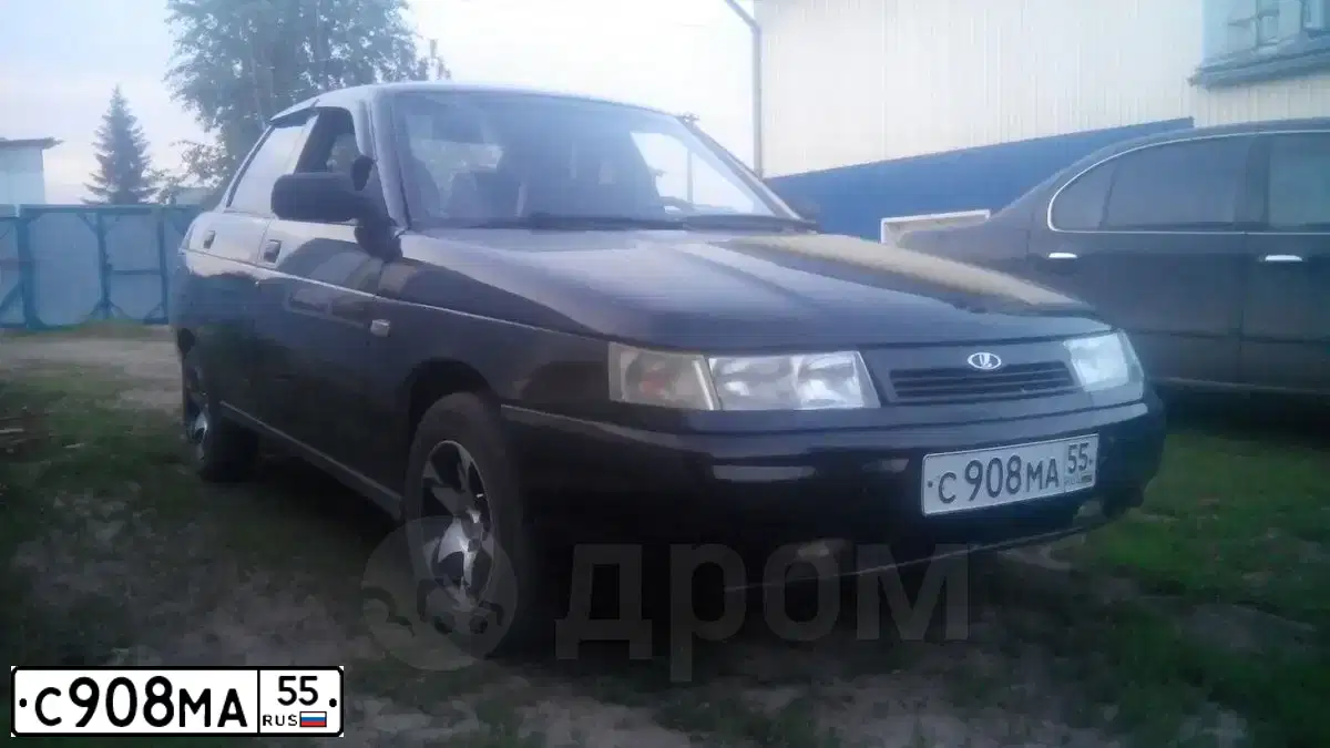 Фото автомобиля LADA 2110, 2007 — госномер С908МН55. Цвет: Сине-Черный