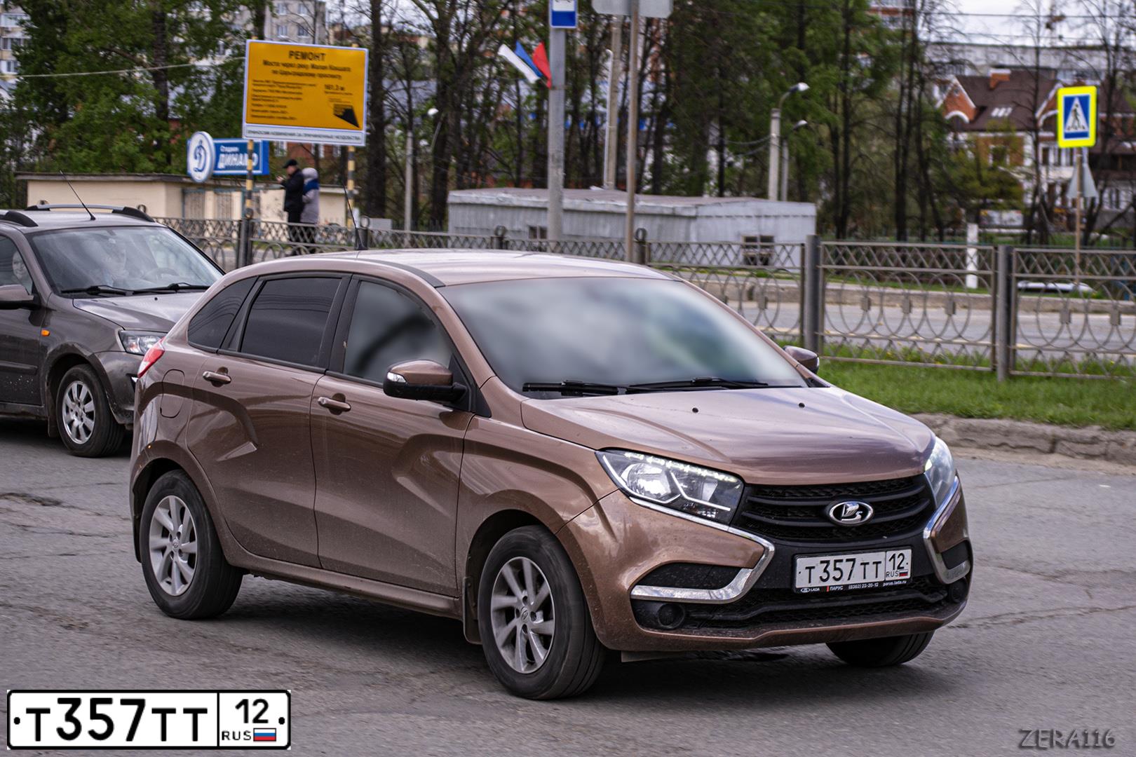 Фото автомобиля LADA XRAY, 2017 — госномер Т357ТТ12. Цвет: СВЕТЛО-КОРИЧНЕВЫЙ