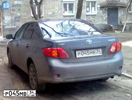 Фото автомобиля TOYOTA COROLLA, 2007 — госномер С683МО34. Цвет: СЕРЫЙ