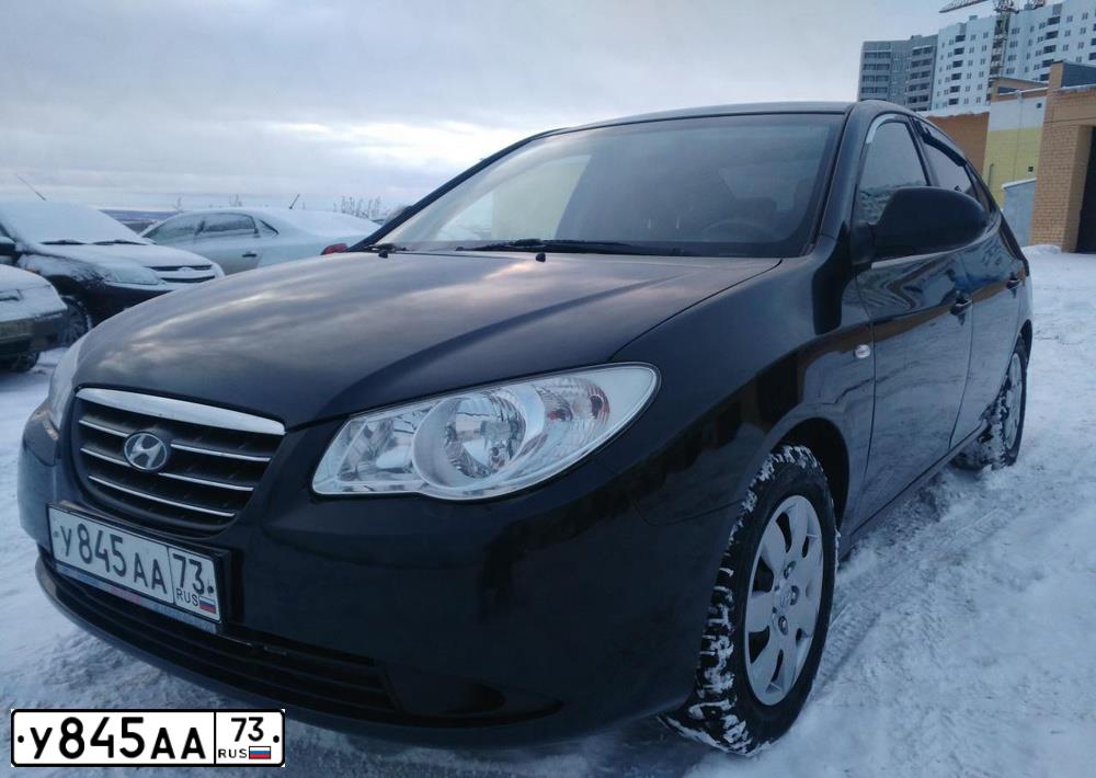 Фото автомобиля HYUNDAI ELANTRA, 2008 — госномер У845АА73. Цвет: ЧЕРНЫЙ
