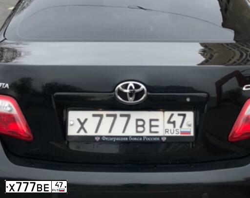 Фото автомобиля TOYOTA CAMRY, 2008 — госномер Х777ВЕ47. Цвет: ЧЕРНЫЙ