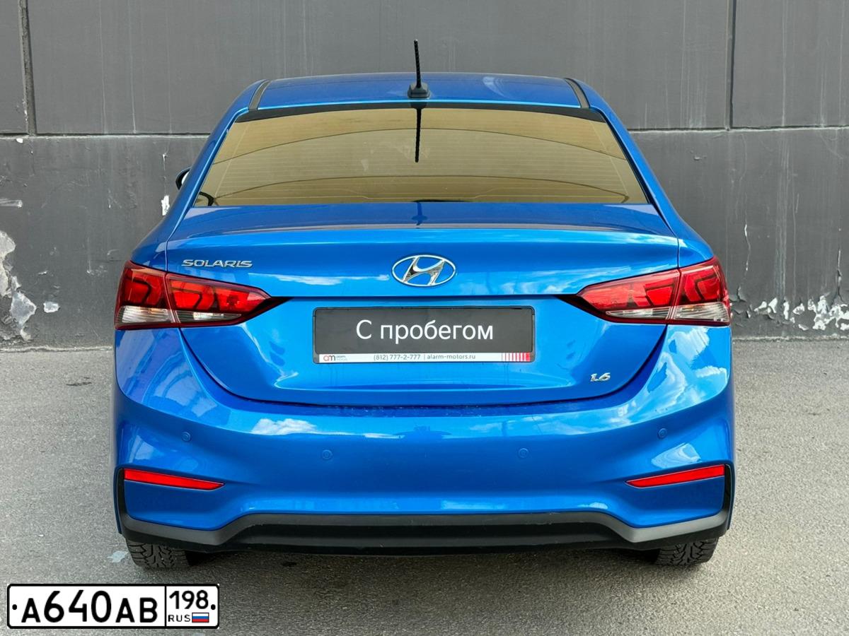 Фото автомобиля HYUNDAI SOLARIS, 2018 — госномер А640АВ198. Цвет: СИНИЙ