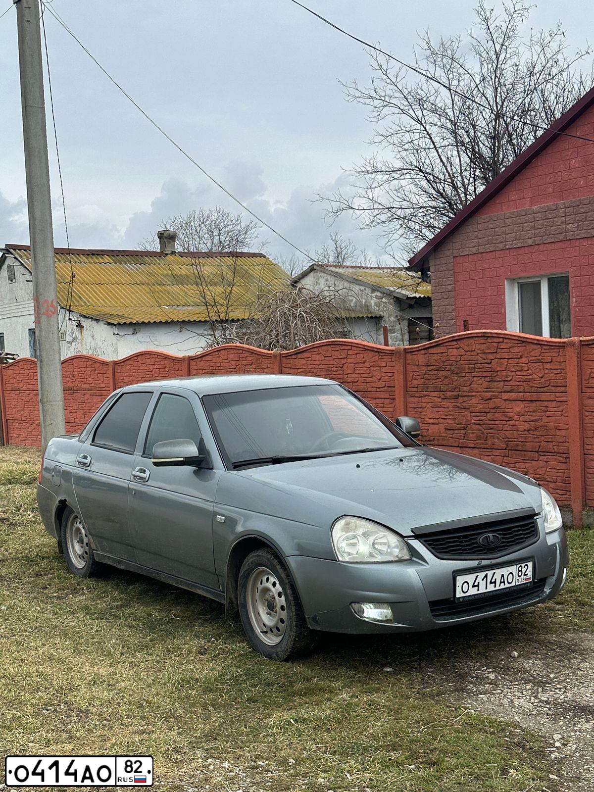 Фото автомобиля LADA 2170 PRIORA, 2008 — госномер О414АО82. Цвет: СЕРО-ЗЕЛЕНЫЙ МЕТАЛЛИК