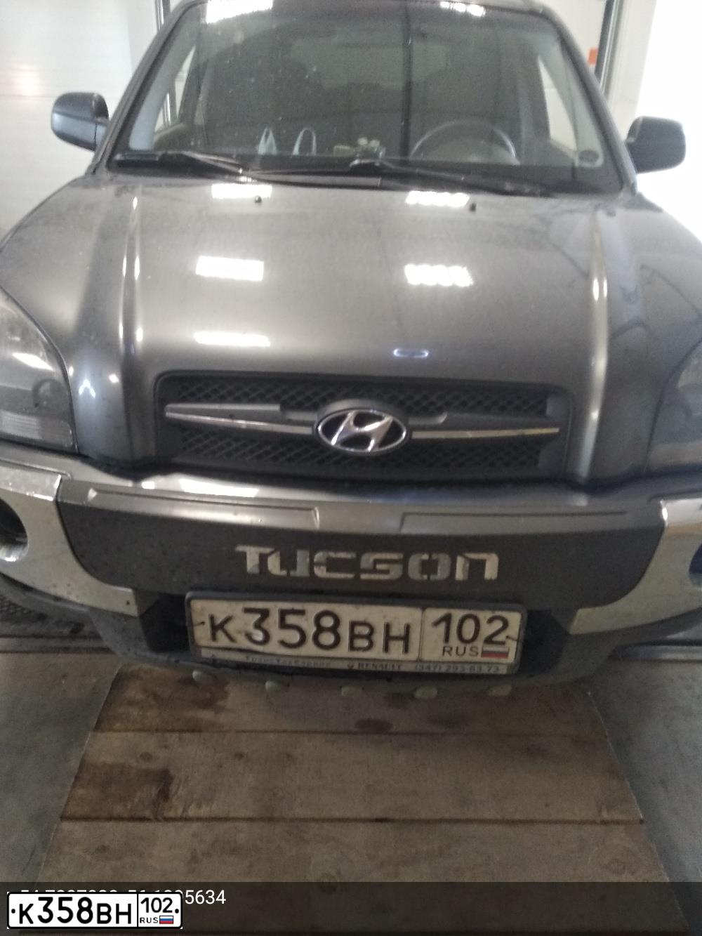 Фото автомобиля HYUNDAI TUCSON, 2008 — госномер К358ВН102. Цвет: ТЕМНО-СЕРЫЙ