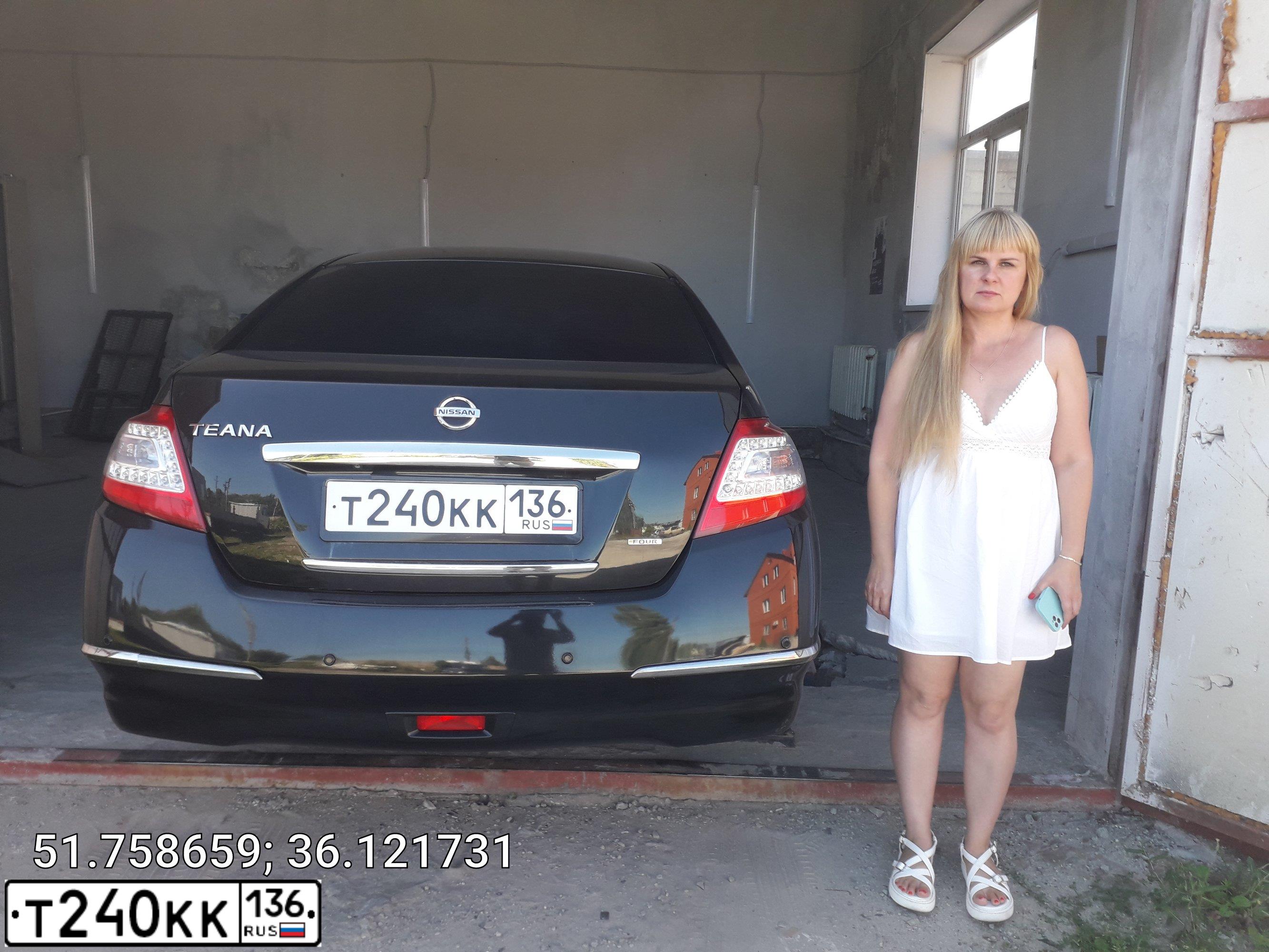 Фото автомобиля NISSAN TEANA, 2011 — госномер Р129ЕТ46. Цвет: ЧЕРНЫЙ