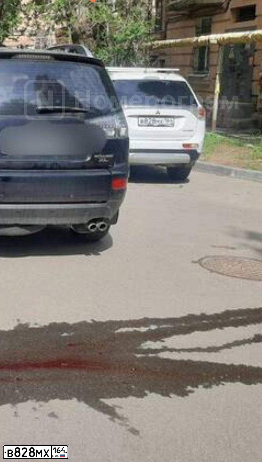Фото автомобиля MITSUBISHI OUTLANDER, 2014 — госномер Р001ОК64. Цвет: Белый