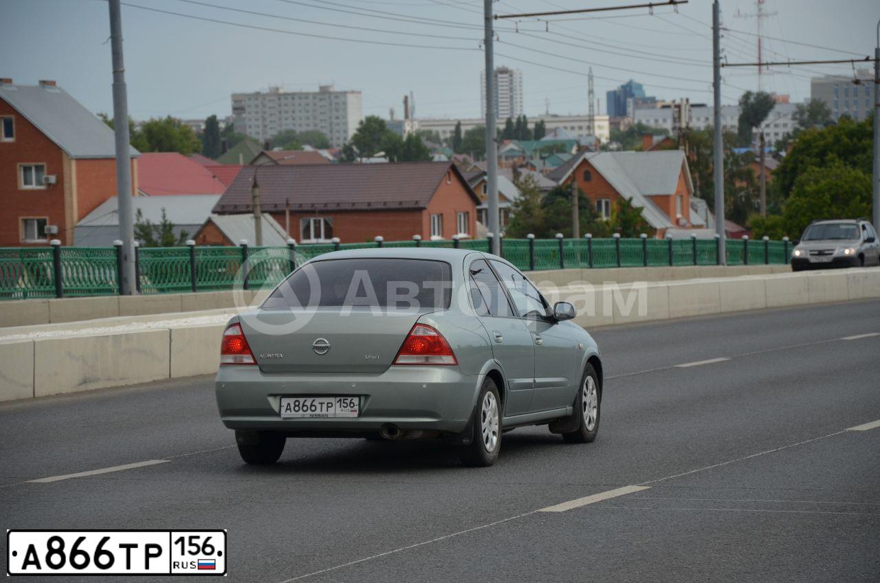 Фото автомобиля NISSAN ALMERA, 2007 — госномер А866ТР156. Цвет: СЕРО-ЗЕЛЕНЫЙ