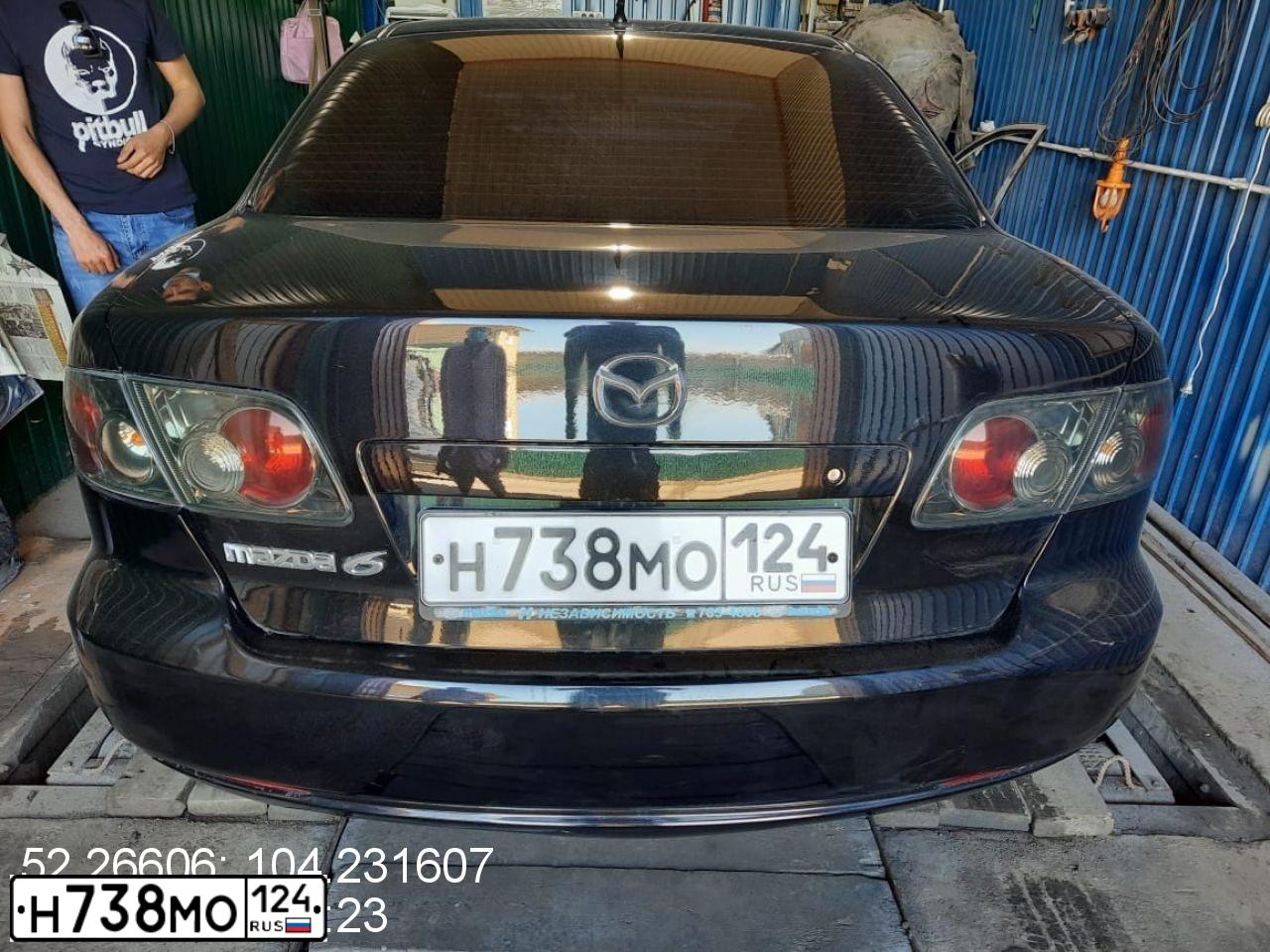 Фото автомобиля MAZDA 6, 2006 — госномер М723КА138. Цвет: ЧЕРНЫЙ