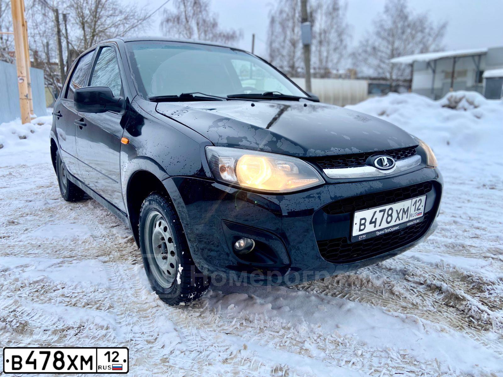 Фото автомобиля LADA 2192 KALINA, 2013 — госномер В478ХМ12. Цвет: Сине-Черный