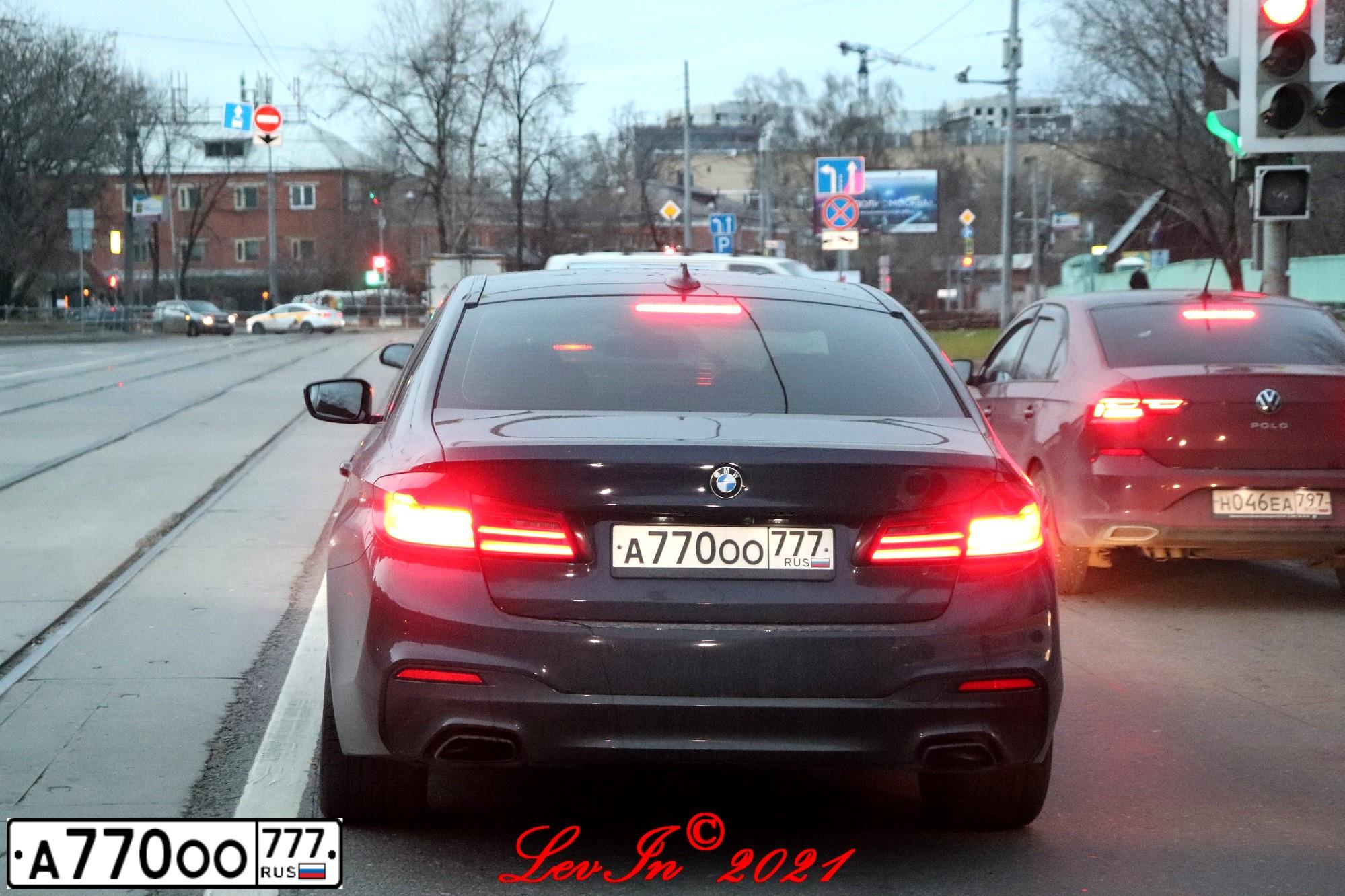 Фото автомобиля BMW SERIE 5, 2019 — госномер А770ОО777. Цвет: ЧЕРНЫЙ