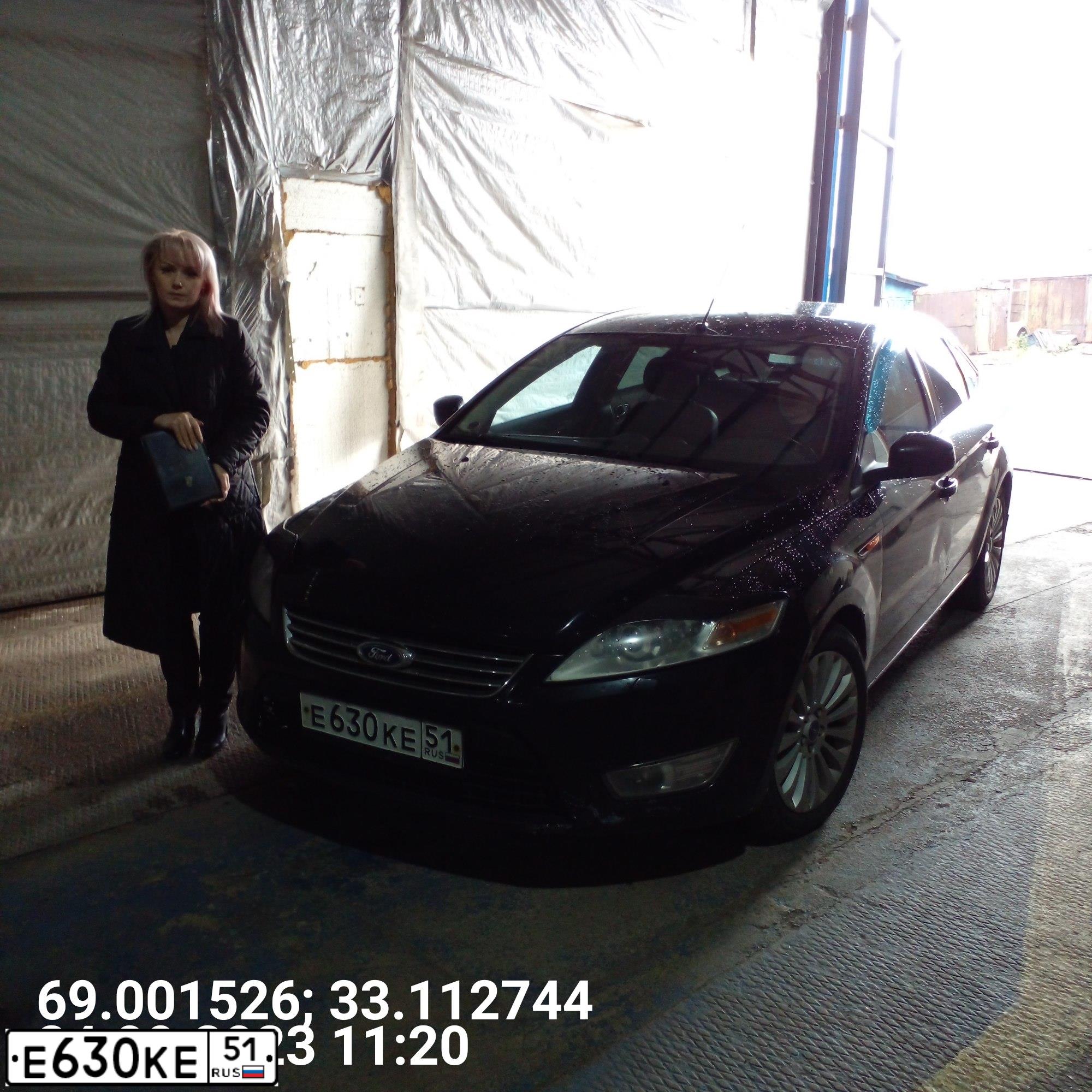 Фото автомобиля FORD MONDEO, 2008 — госномер В160НО51. Цвет: ЧЕРНЫЙ