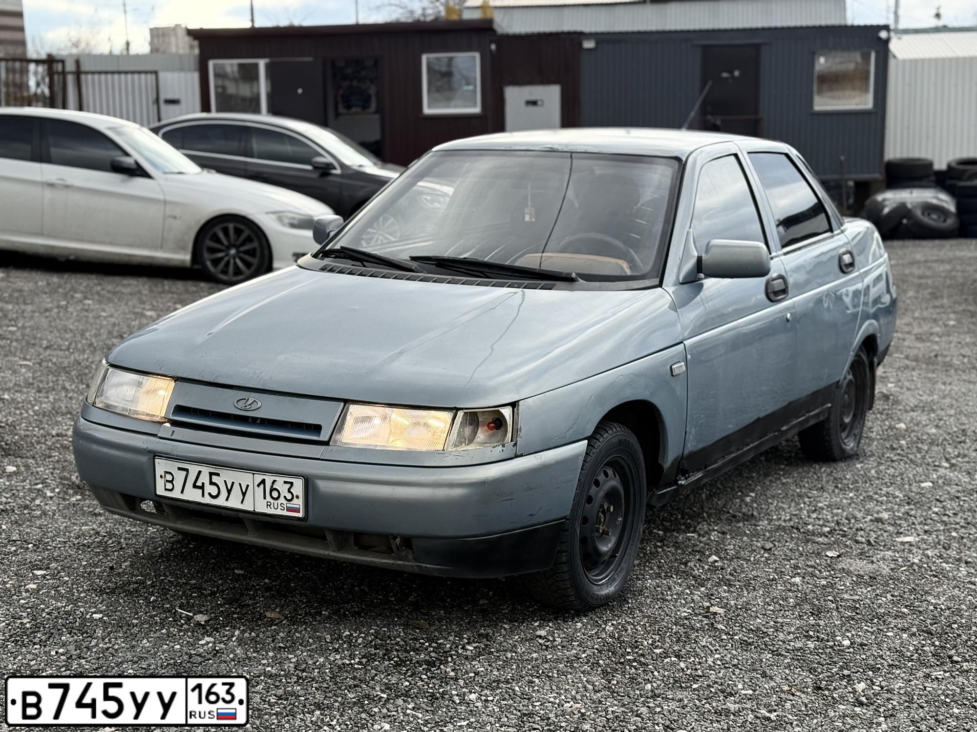 Фото автомобиля LADA 2110, 2002 — госномер В745УУ163. Цвет: ЗОЛОТИСТО-СЕРЫЙ