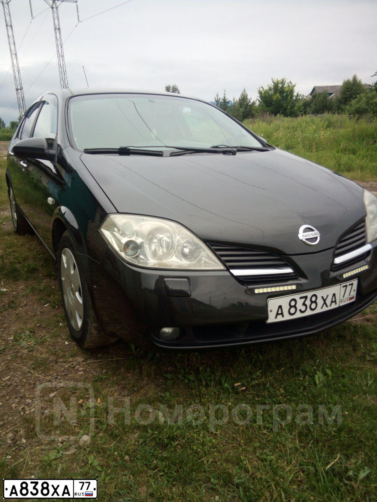 Фото автомобиля NISSAN PRIMERA, 2007 — госномер Р795СР76. Цвет: ЧЕРНЫЙ