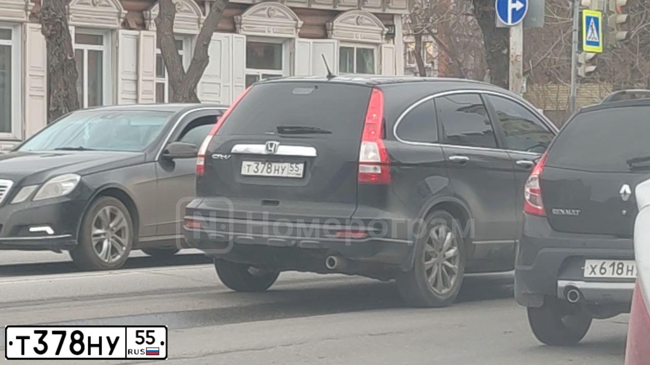Фото автомобиля HONDA CR-V, 2012 — госномер Т378НУ55. Цвет: ЧЕРНЫЙ